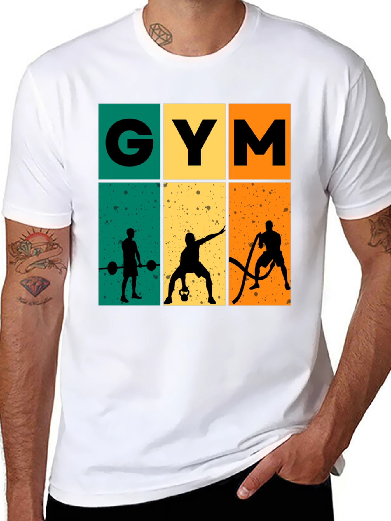 Retro Gym Workout T-Shirt - Black