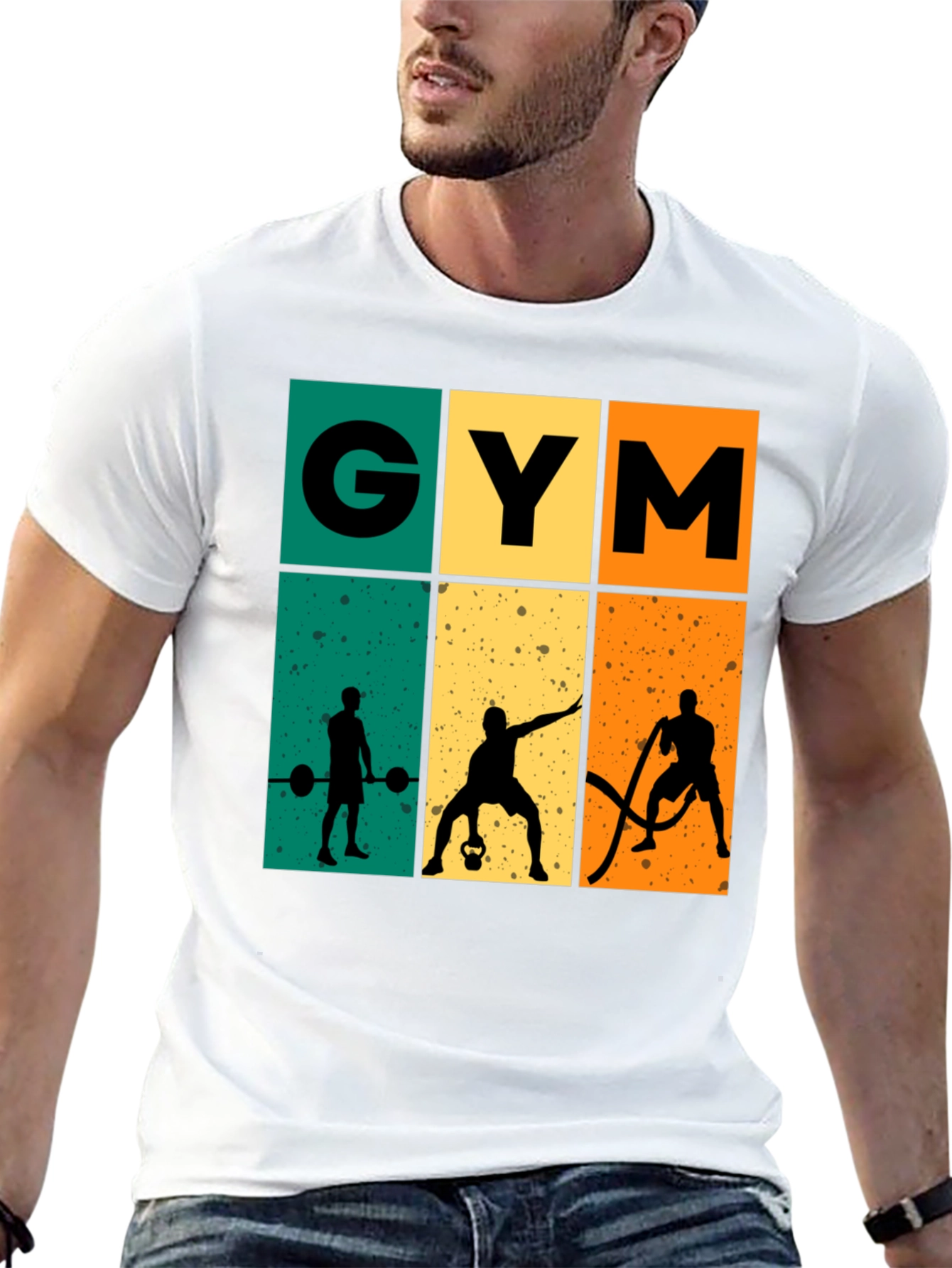 Retro Gym Workout T-Shirt - Black