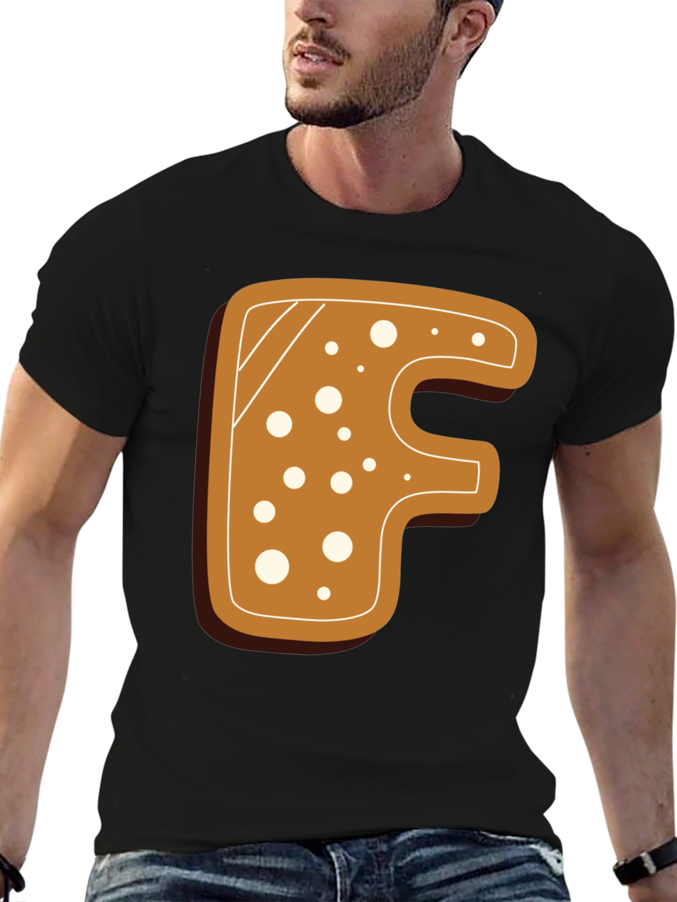 Gingerbread Letter F T-Shirt - Holiday Fun!