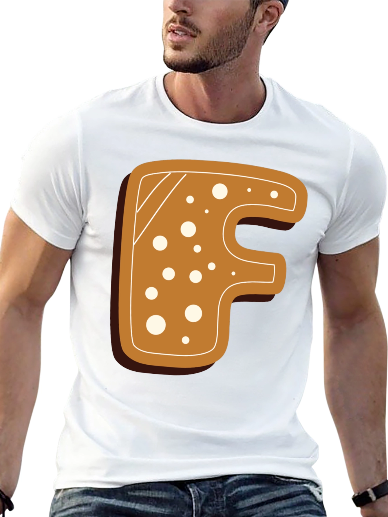Gingerbread Letter F T-Shirt - Holiday Fun!