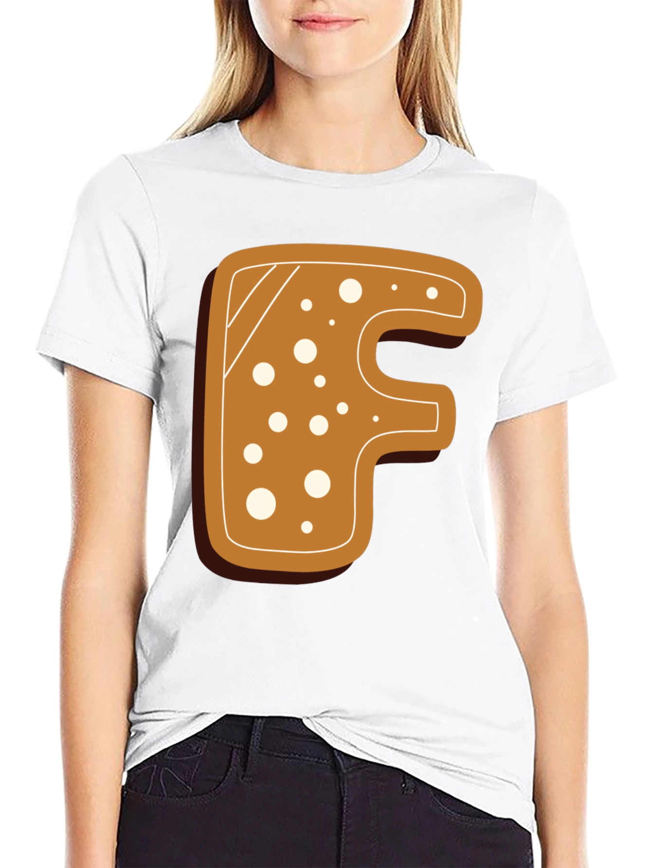 Gingerbread Letter F T-Shirt - Holiday Fun!