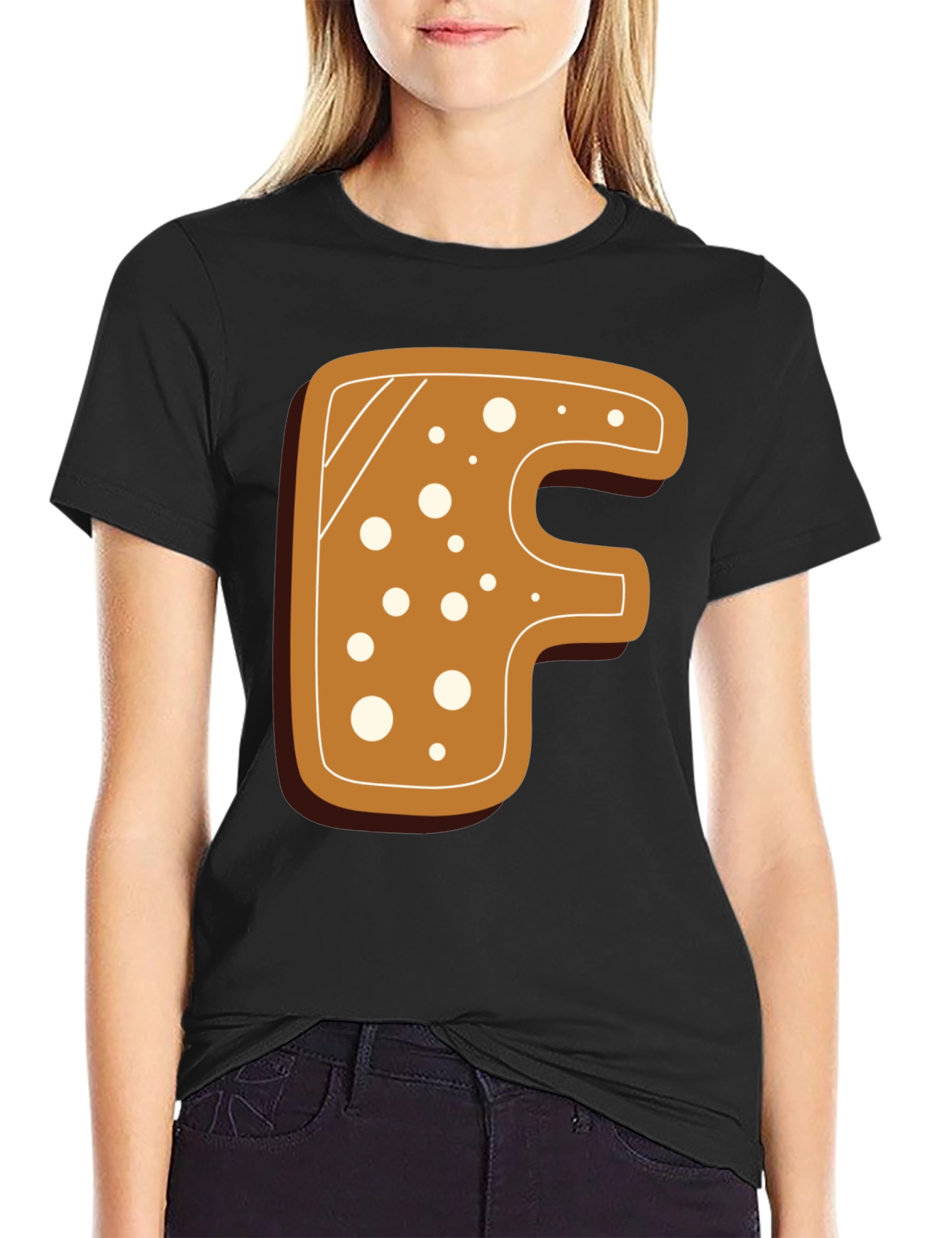 Gingerbread Letter F T-Shirt - Holiday Fun!