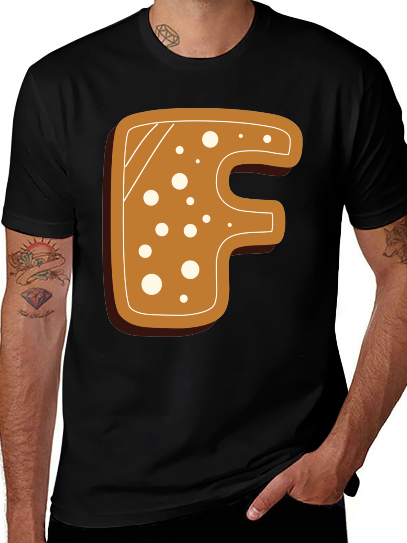 Gingerbread Letter F T-Shirt - Holiday Fun!