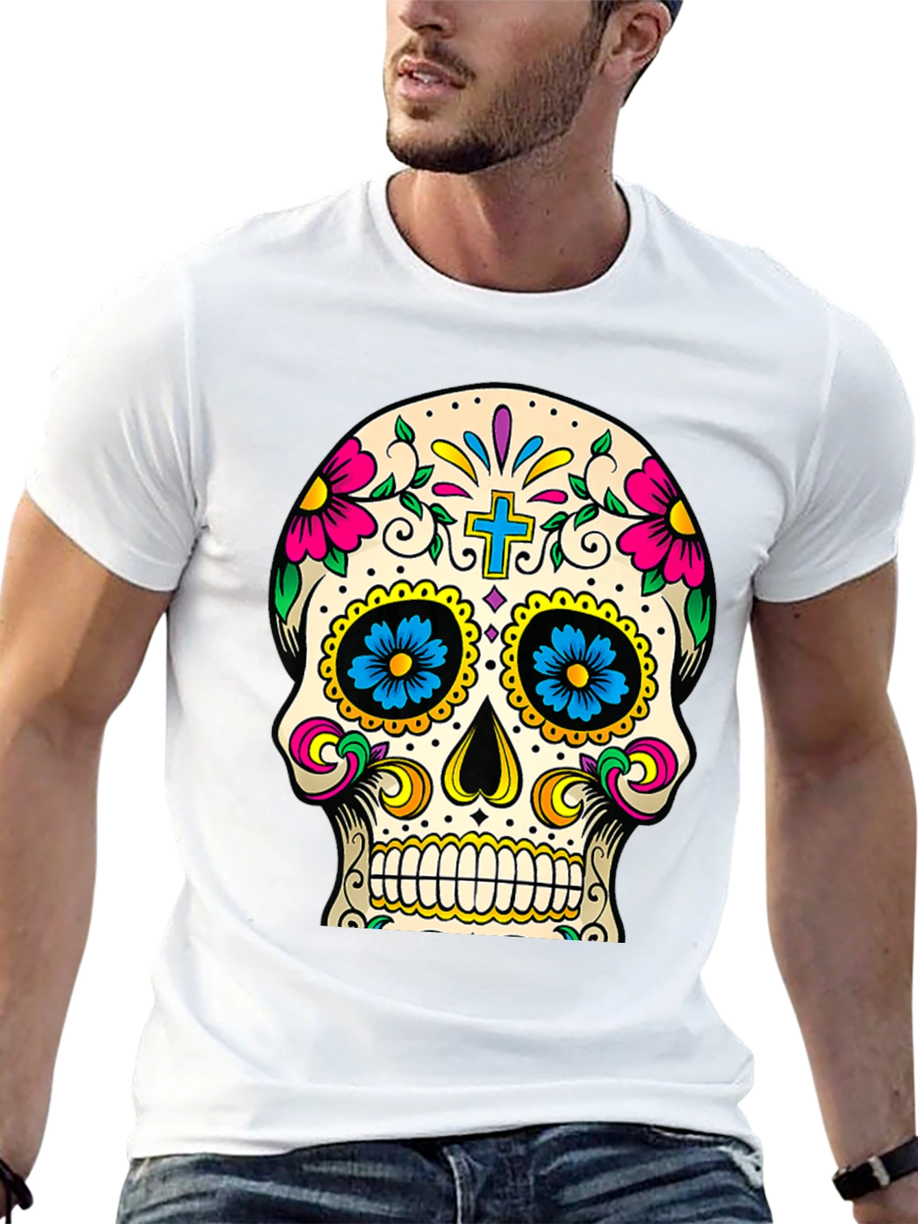 Day of the Dead Sugar Skull T-Shirt - Black