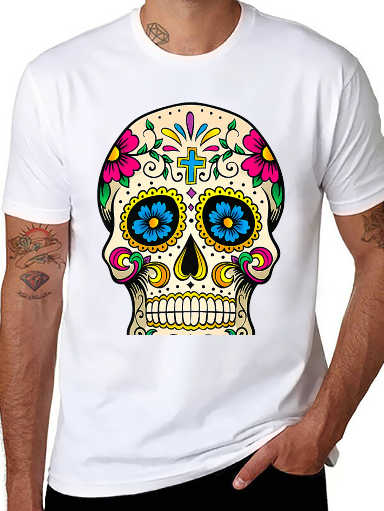 Day of the Dead Sugar Skull T-Shirt - Black