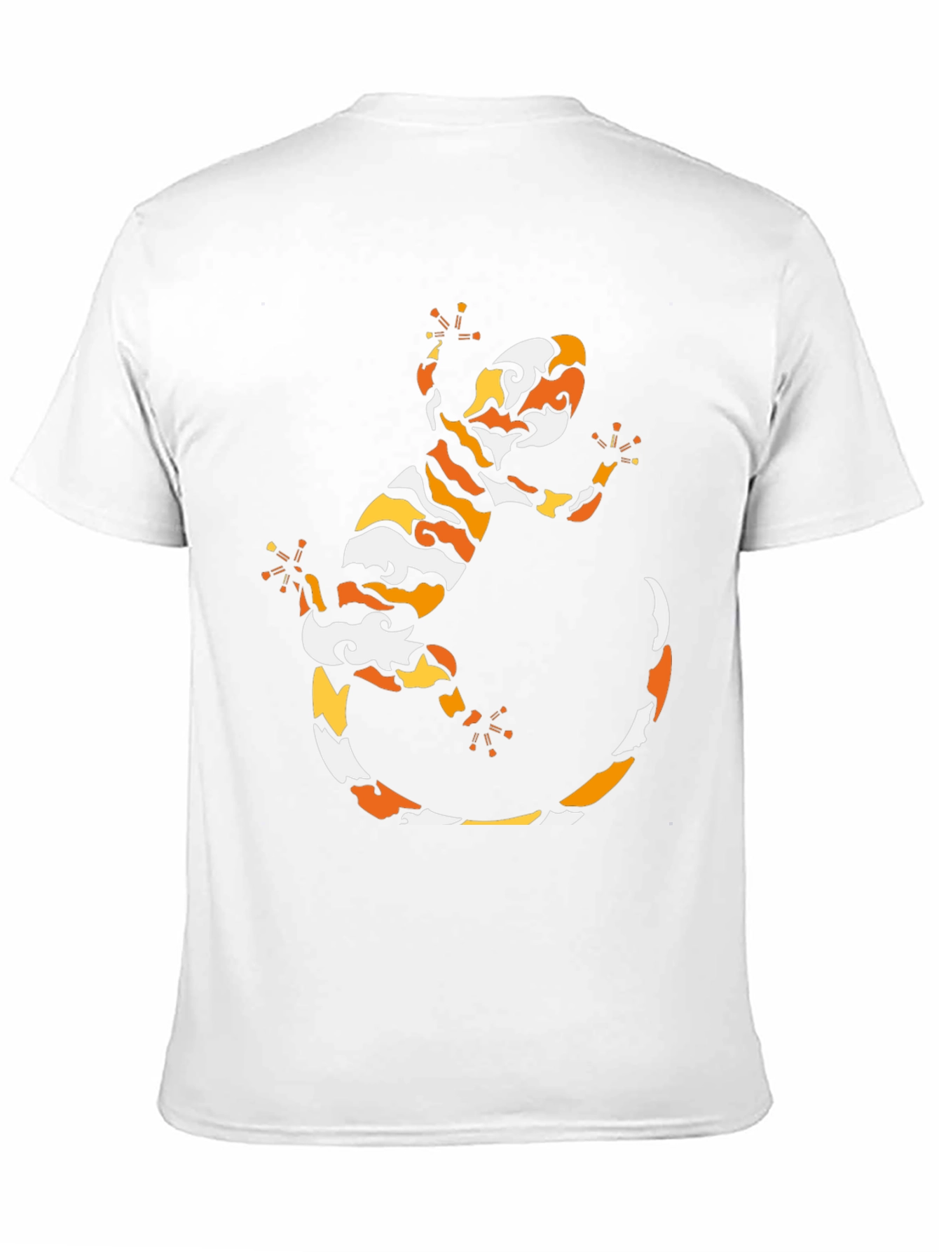 Cool Gecko Pattern Black T-Shirt