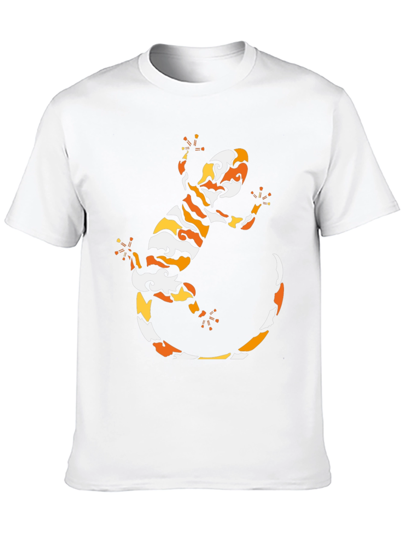 Cool Gecko Pattern Black T-Shirt