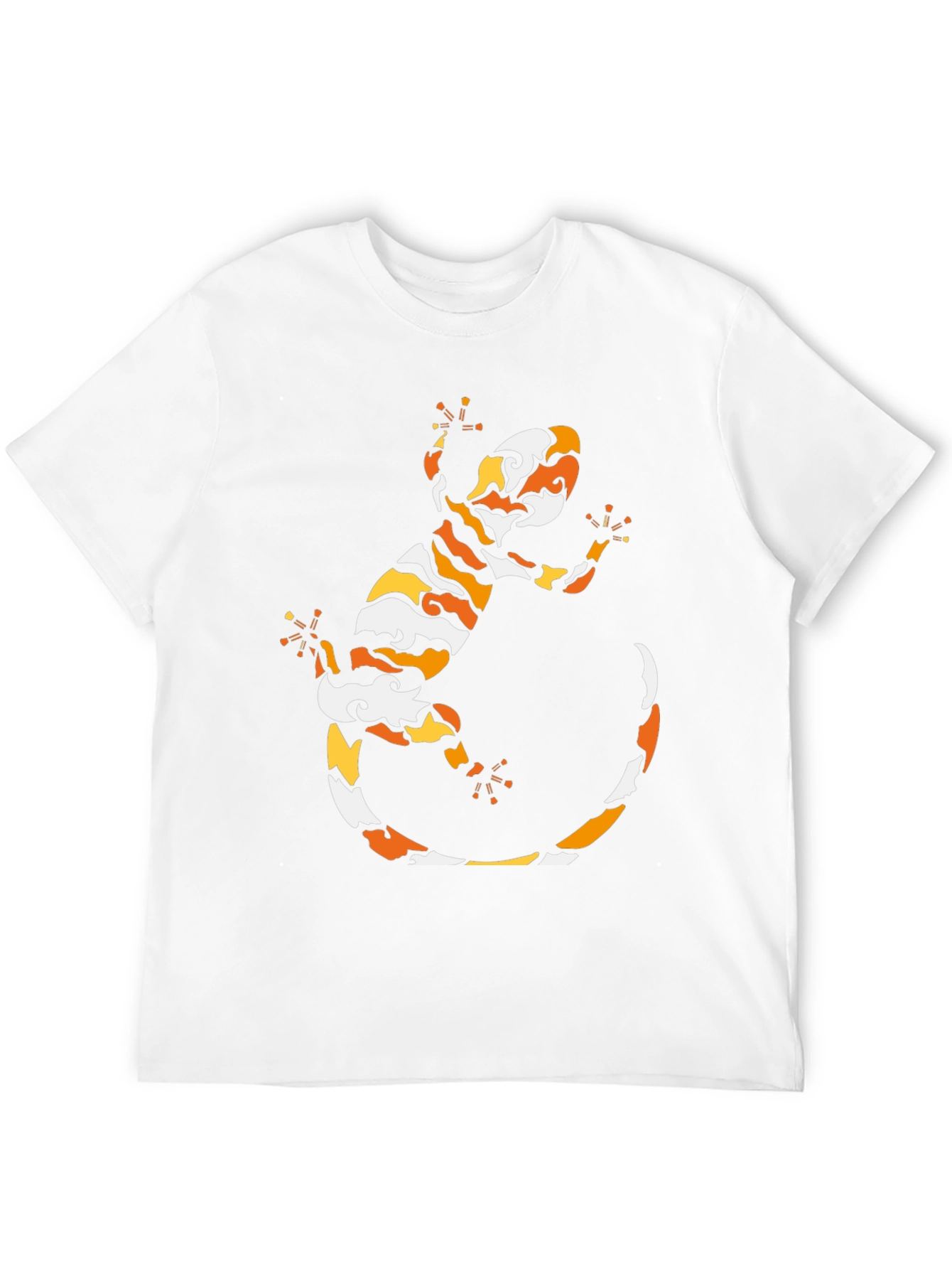 Cool Gecko Pattern Black T-Shirt