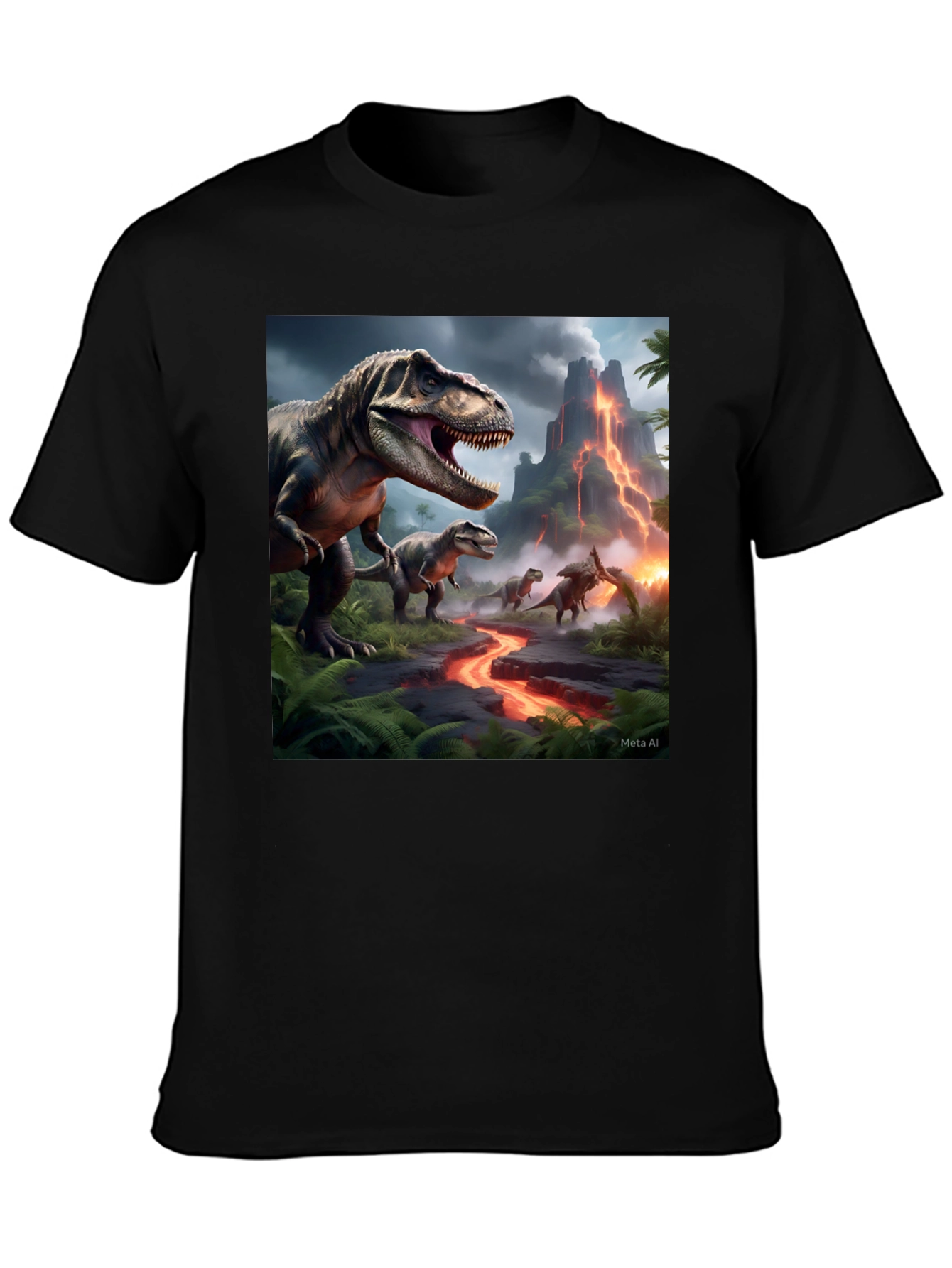 Dinosaur Graphic Black T-Shirt