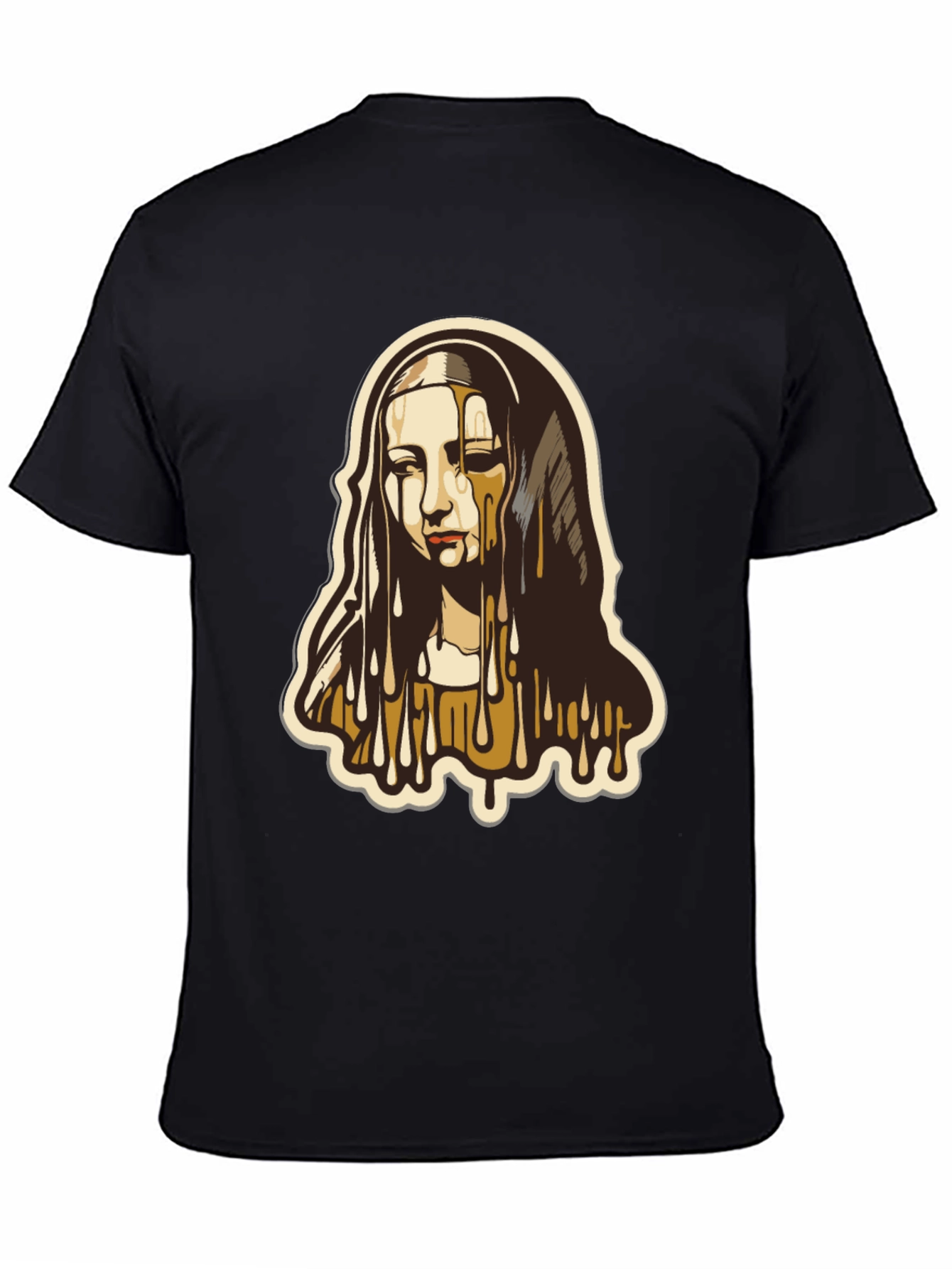 Melting Madonna Graphic Tee - Black Cotton Blend T-Shirt
