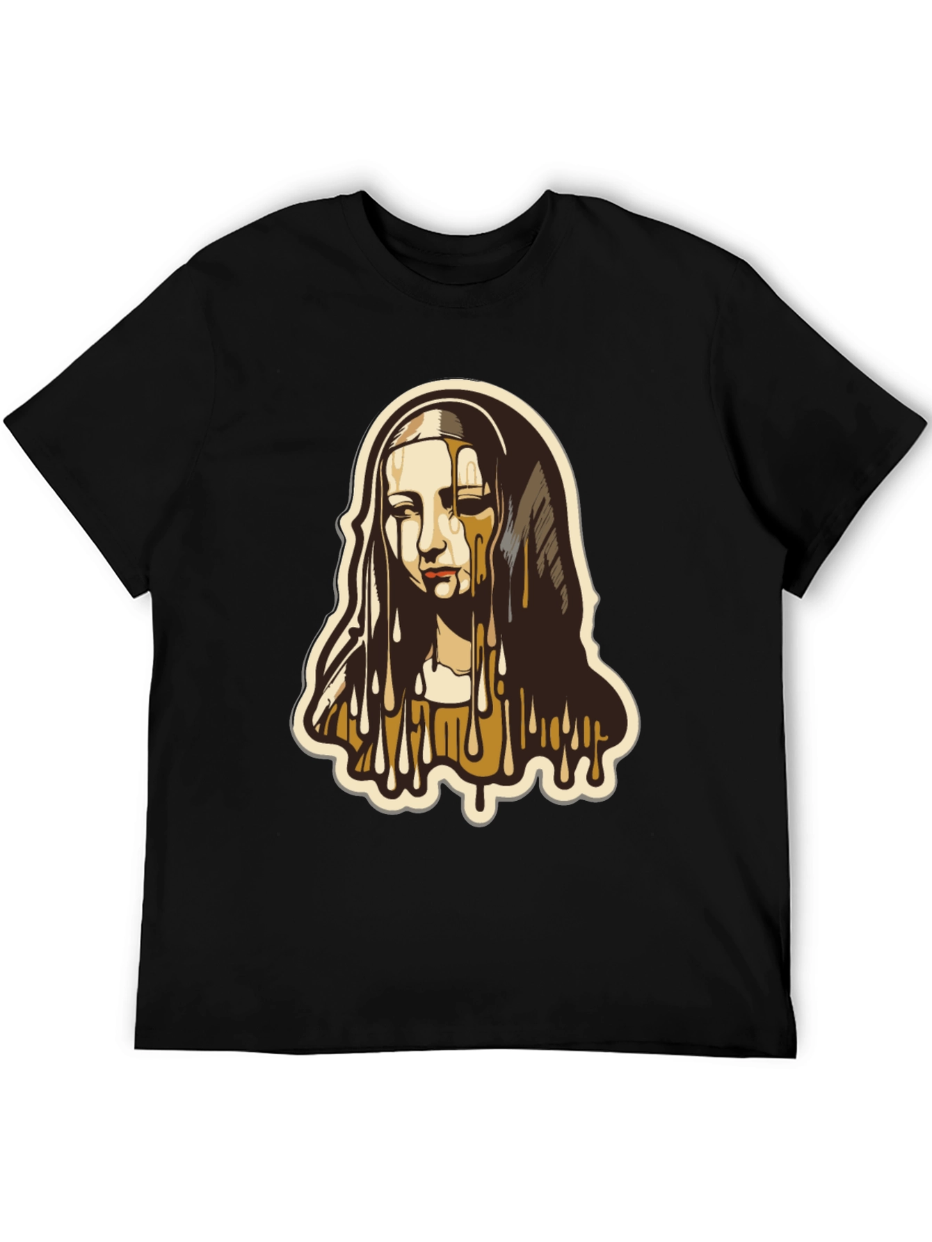 Melting Madonna Graphic Tee - Black Cotton Blend T-Shirt