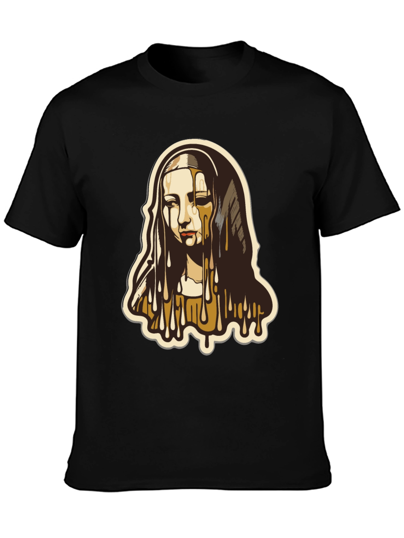 Melting Madonna Graphic Tee - Black Cotton Blend T-Shirt