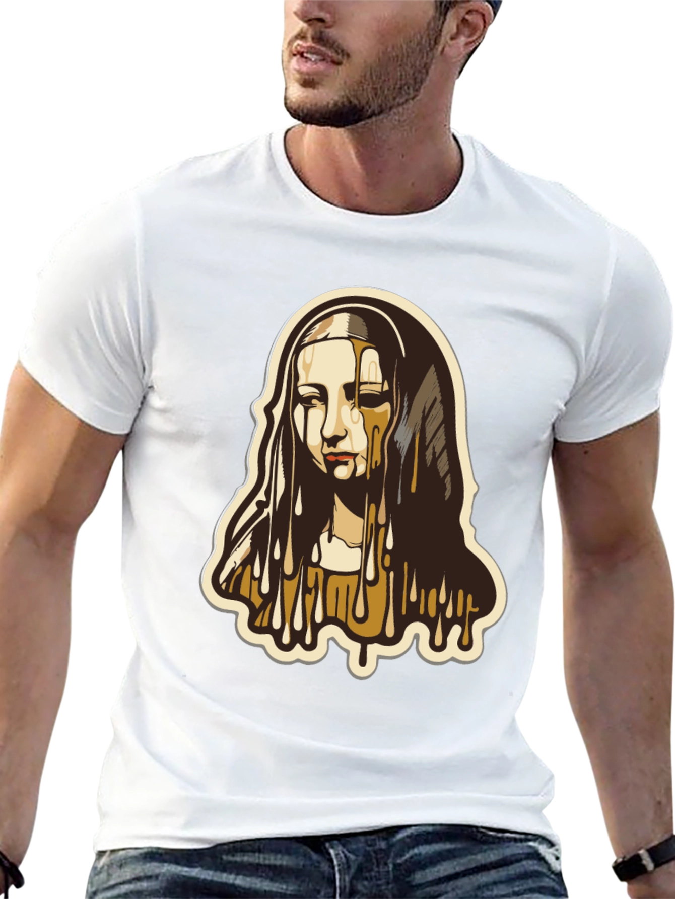 Melting Madonna Graphic Tee - Black Cotton Blend T-Shirt
