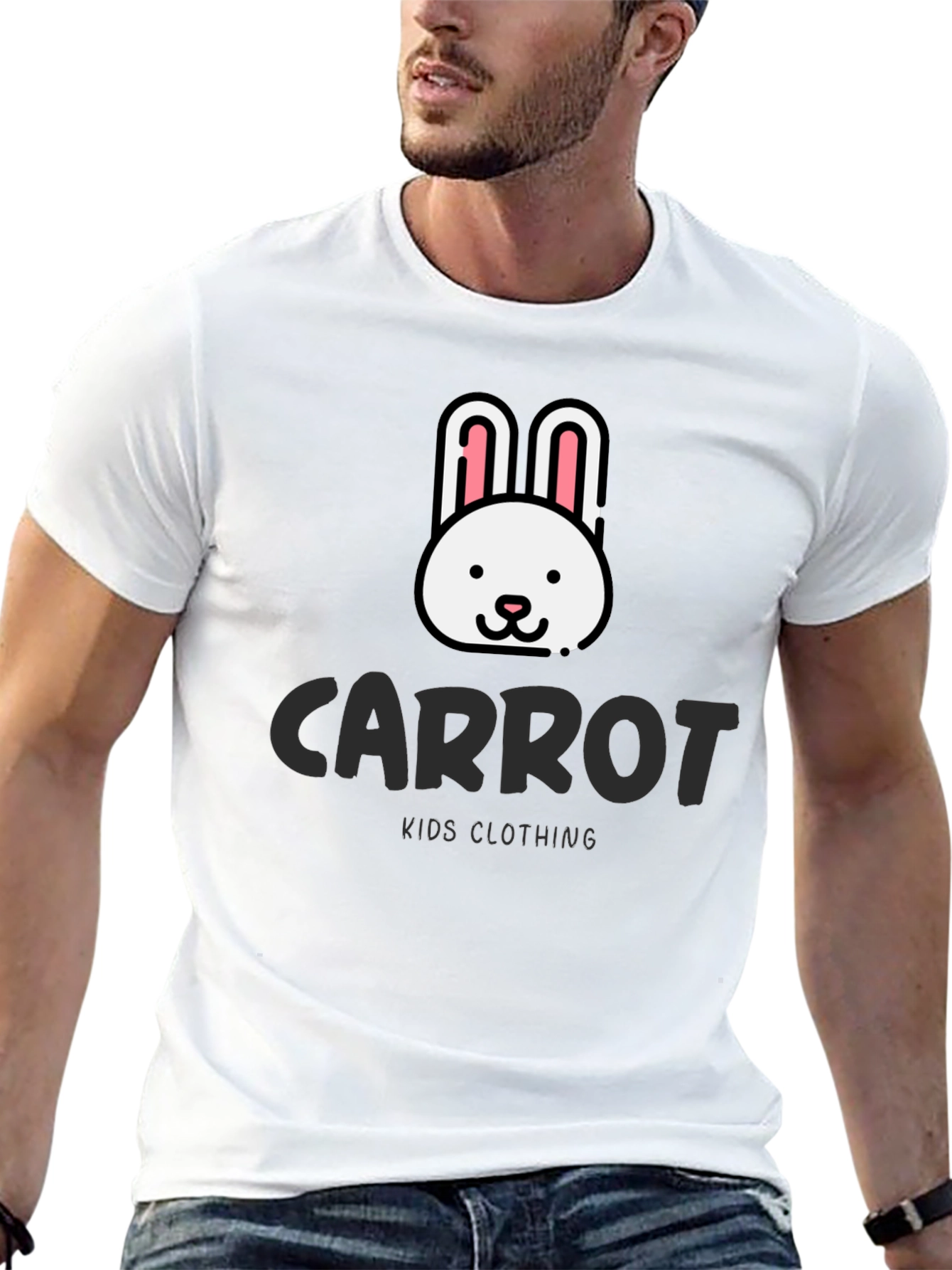 Carrot Kids Clothing Black T-Shirt with Bunny