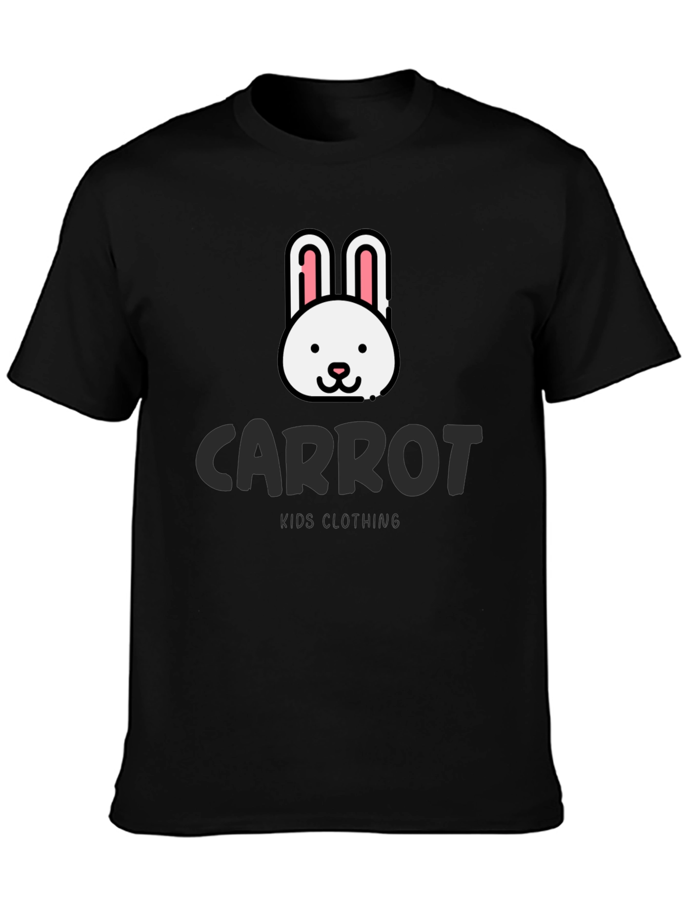 Carrot Kids Clothing Black T-Shirt with Bunny