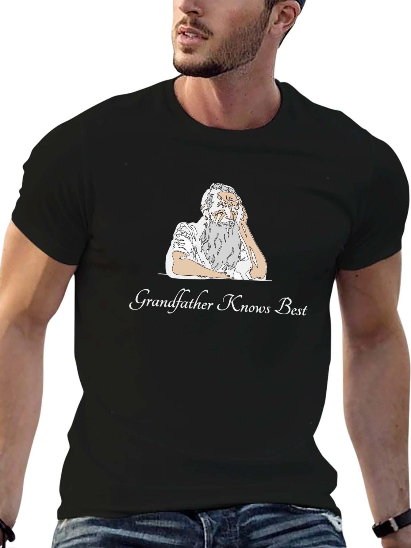 Grandfather Knows Best Black T-Shirt