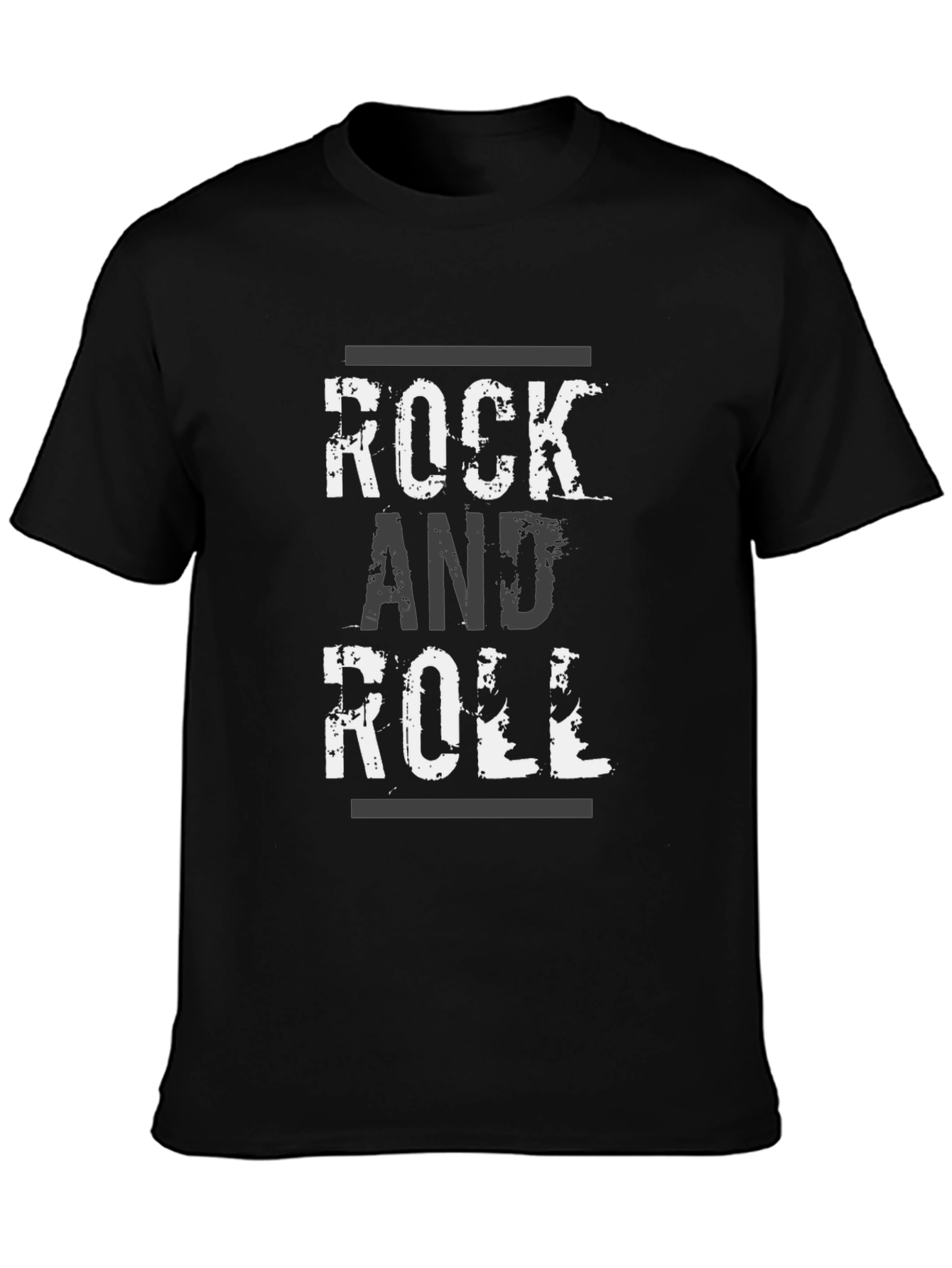 Rock and Roll Distressed Graphic T-Shirt