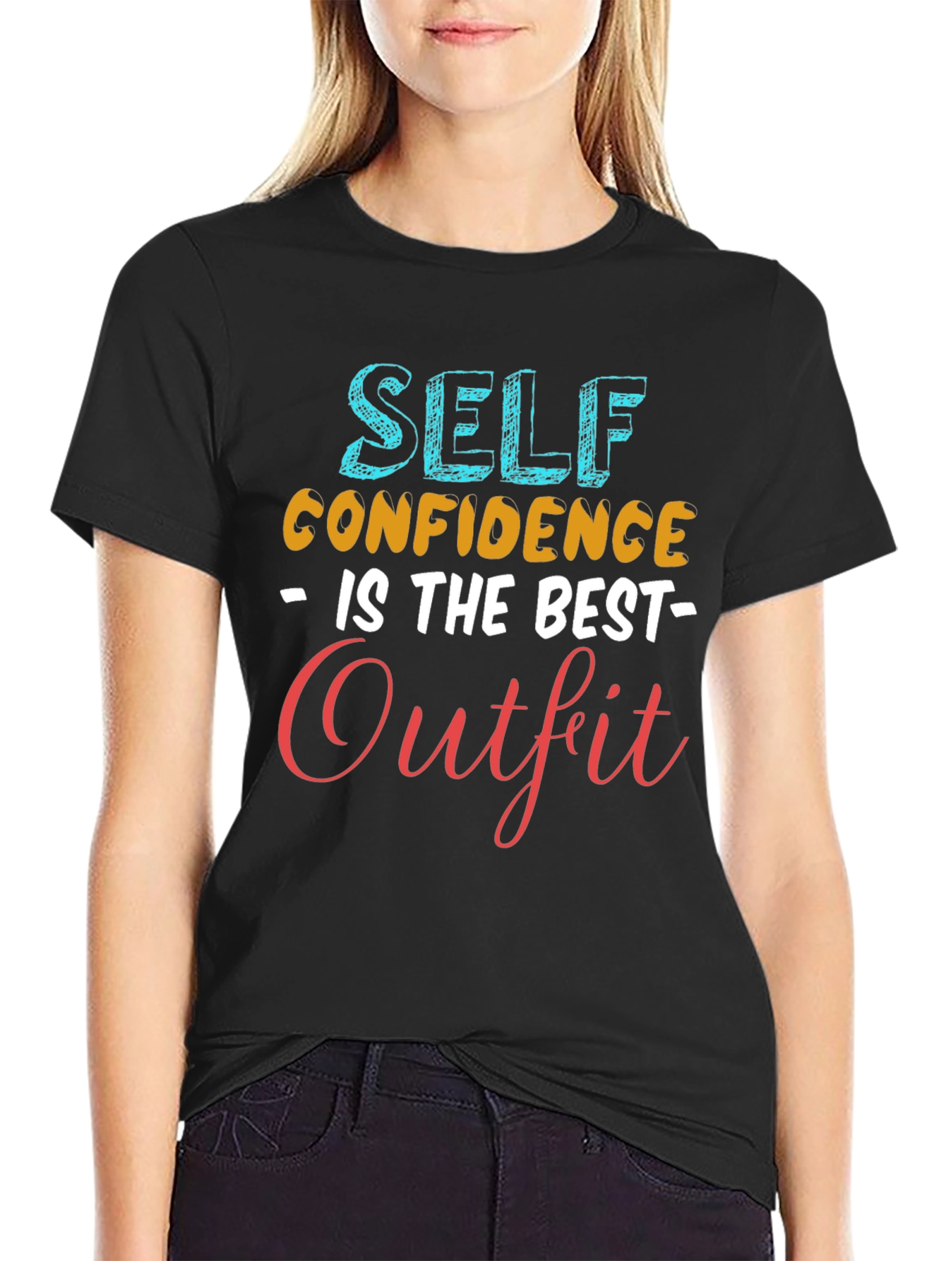 Self Confidence is the Best Outfit Black T-Shirt