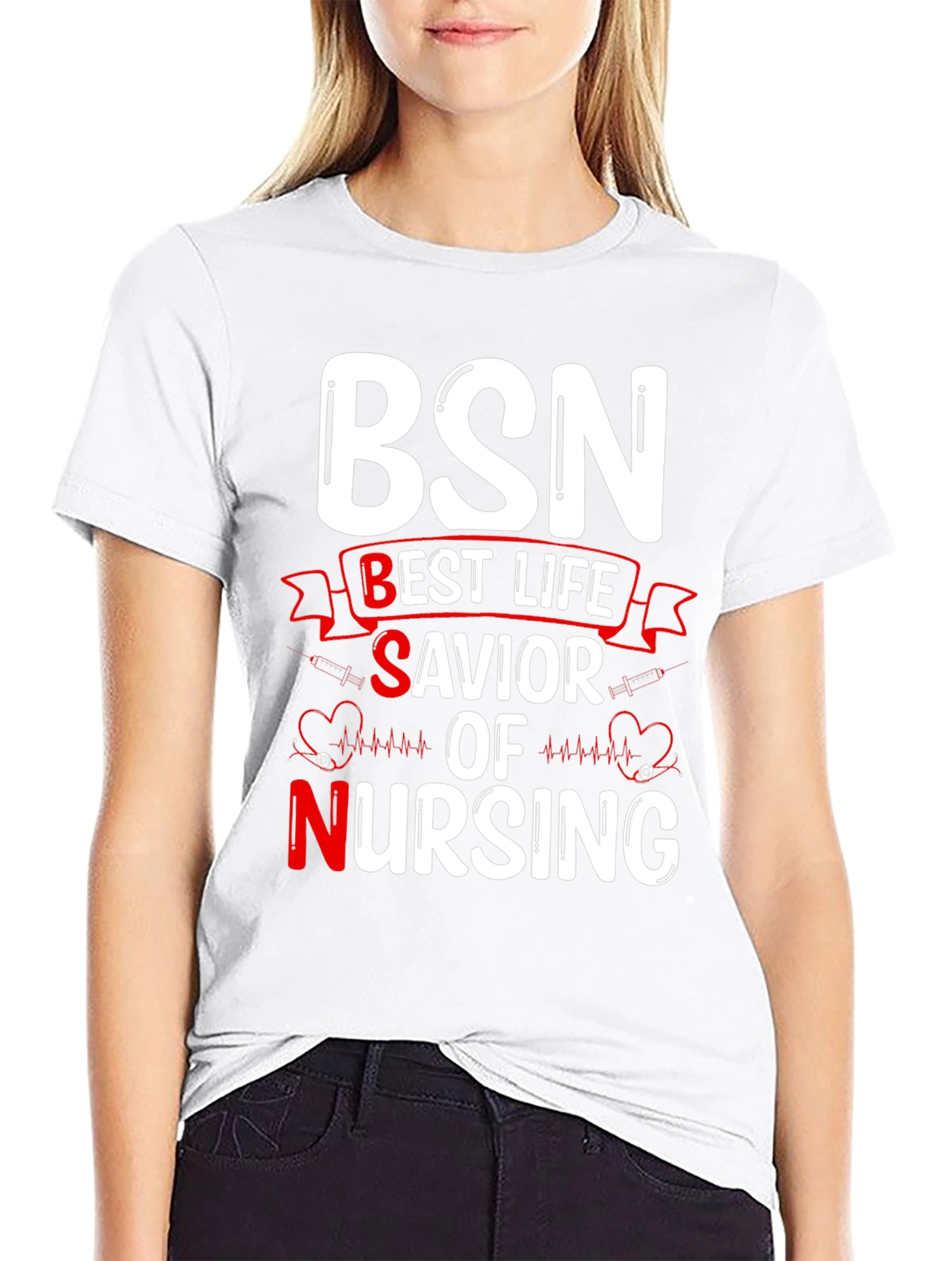 BSN Best Life Savior Nursing Graphic T-Shirt