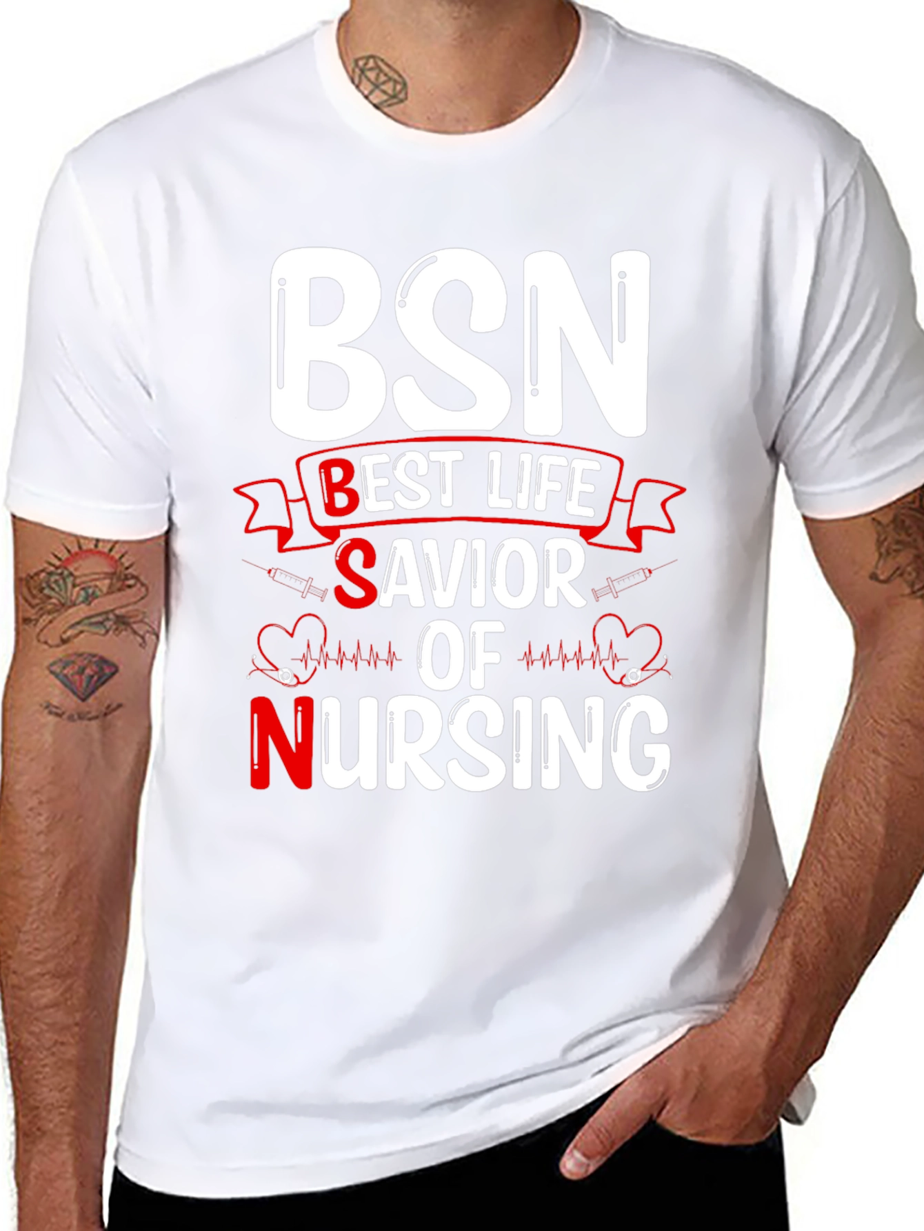 BSN Best Life Savior Nursing Graphic T-Shirt