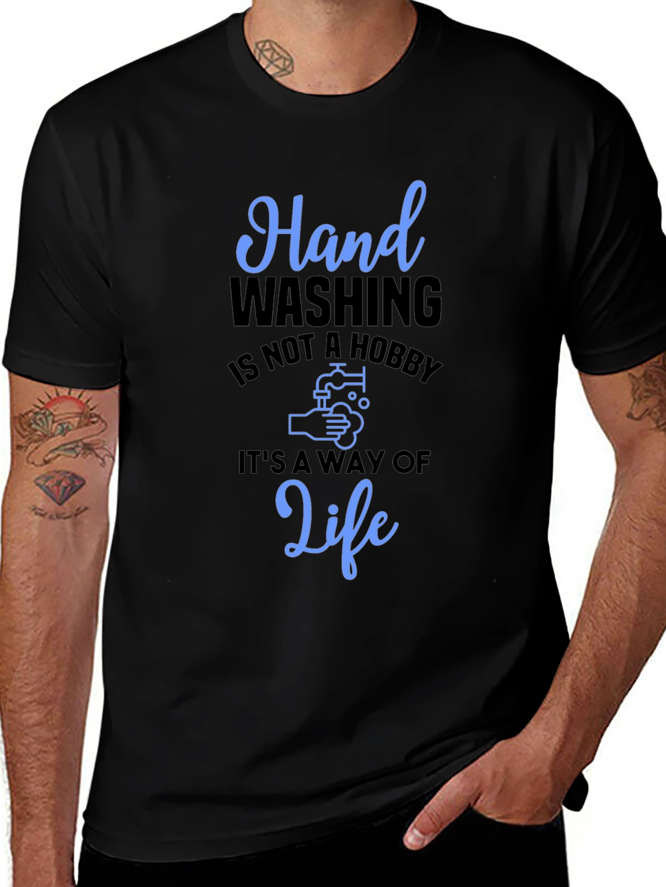 Hand Washing Is Not a Hobby Black T-Shirt