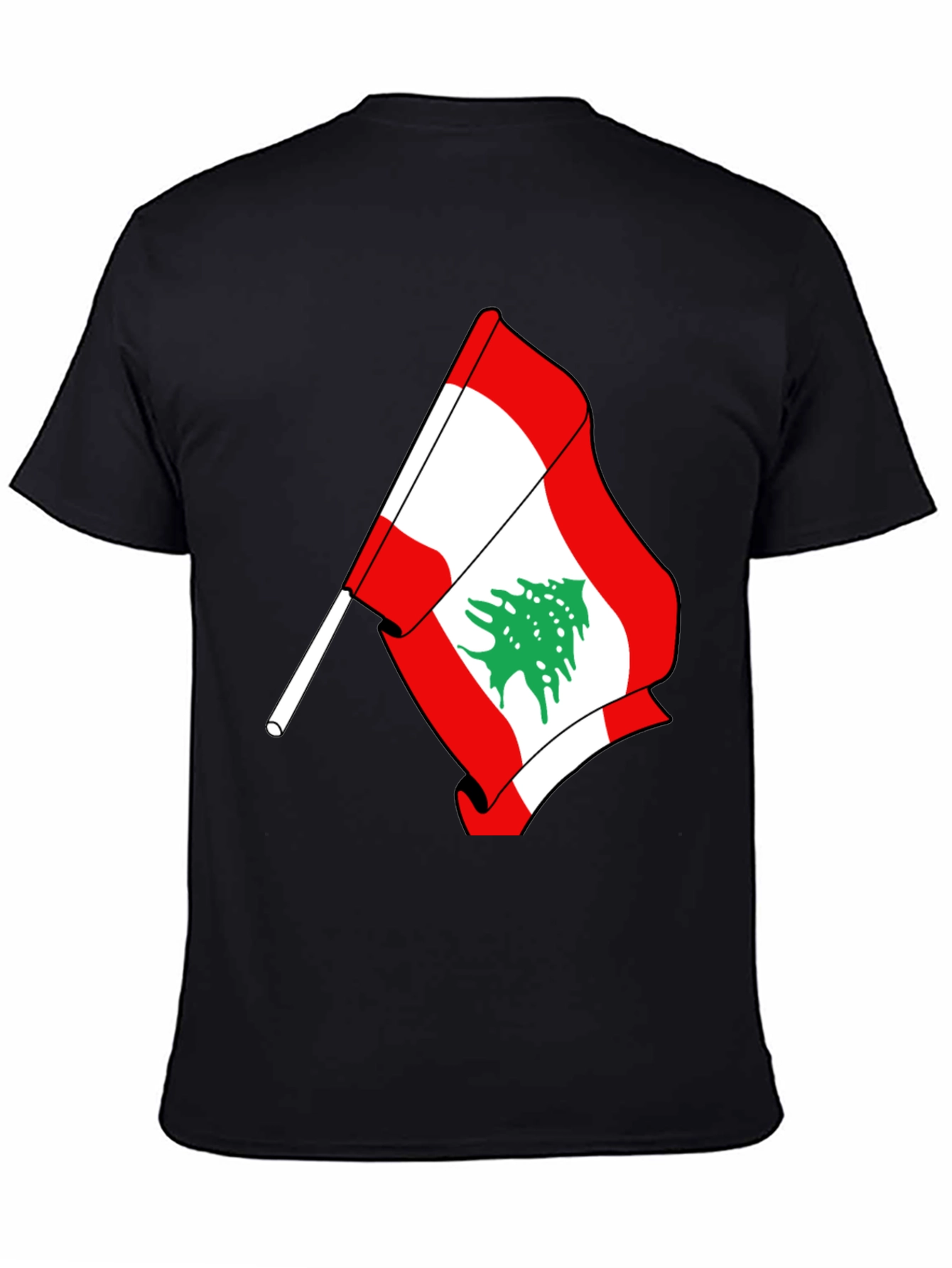 Lebanon Flag T-Shirt - Mens Black Tee
