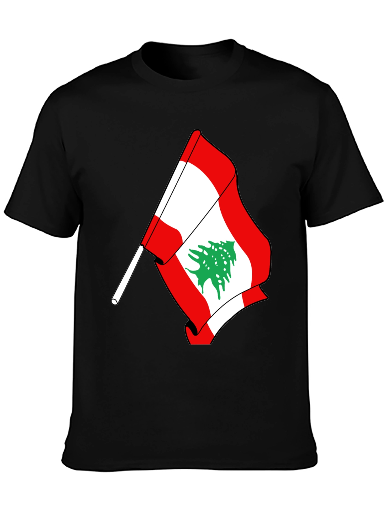 Lebanon Flag T-Shirt - Mens Black Tee