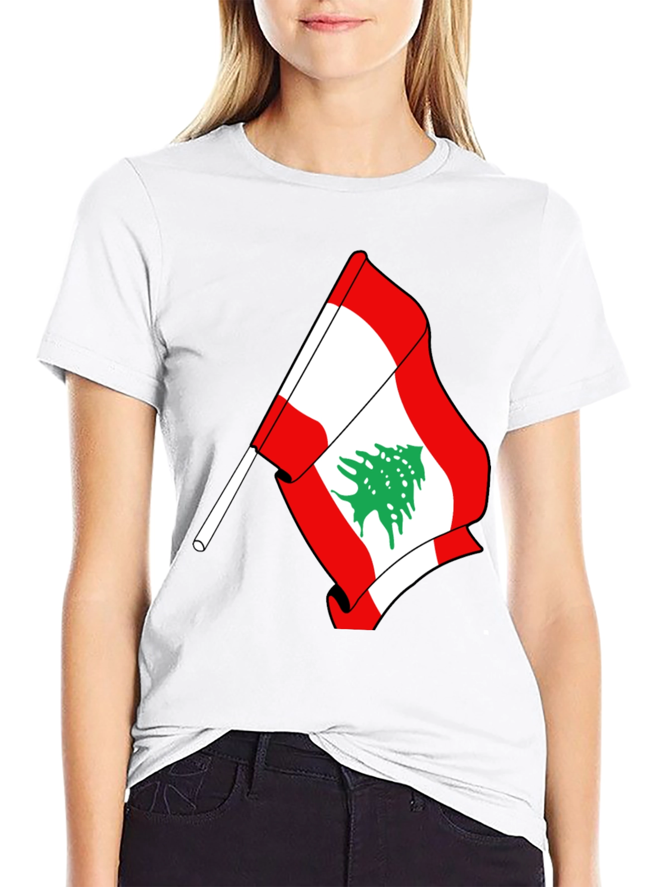 Lebanon Flag T-Shirt - Mens Black Tee
