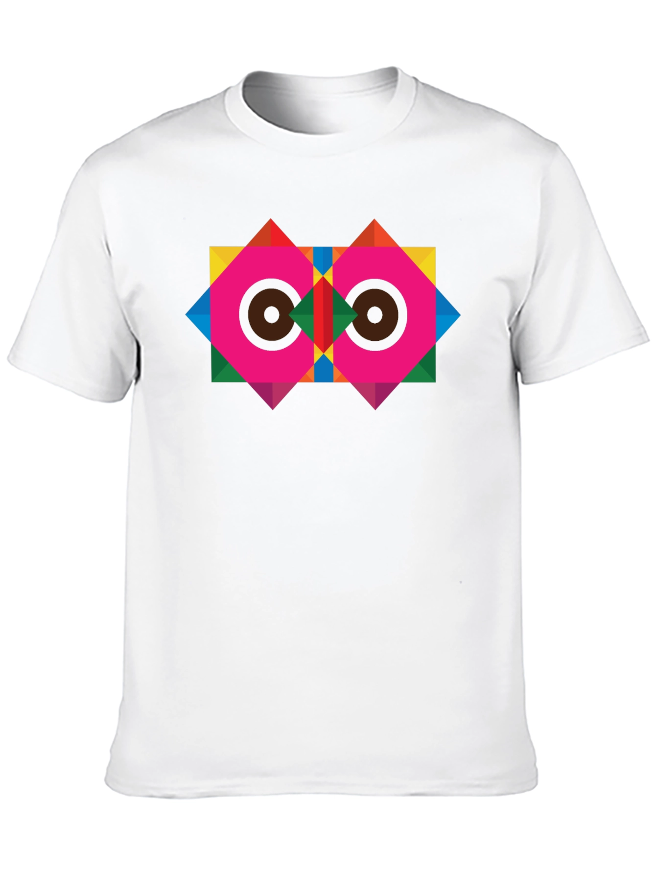 Geometric Owl Graphic Black T-Shirt