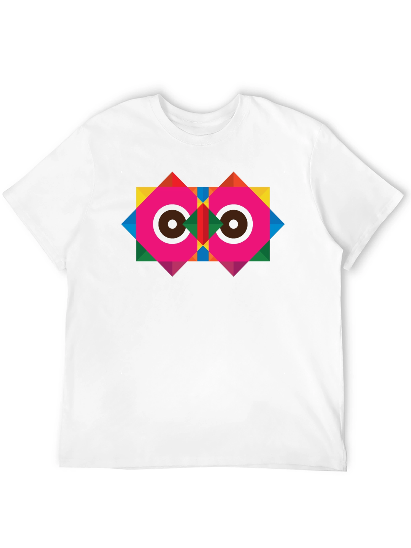 Geometric Owl Graphic Black T-Shirt
