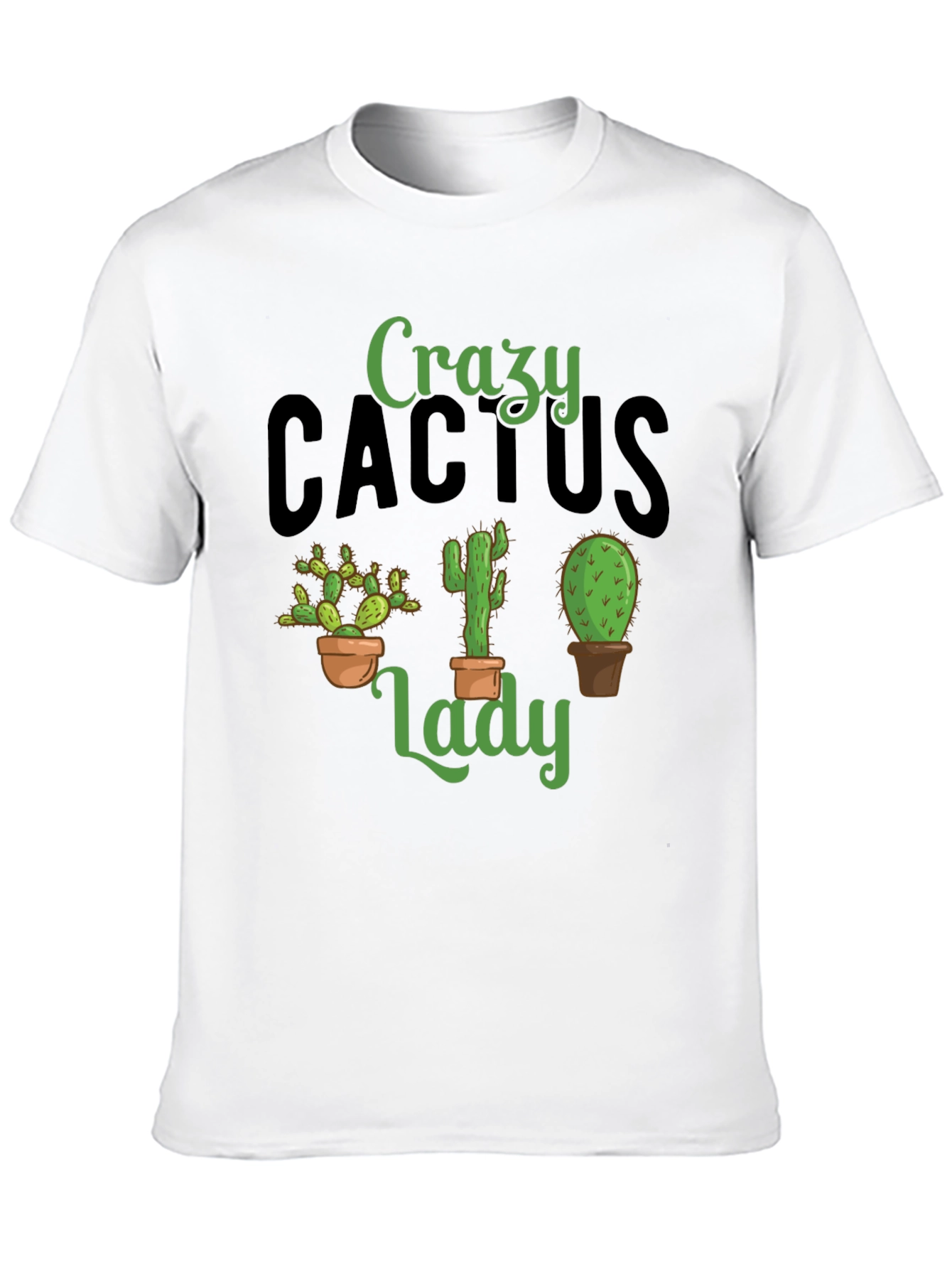 Crazy Cactus Lady Black T-Shirt
