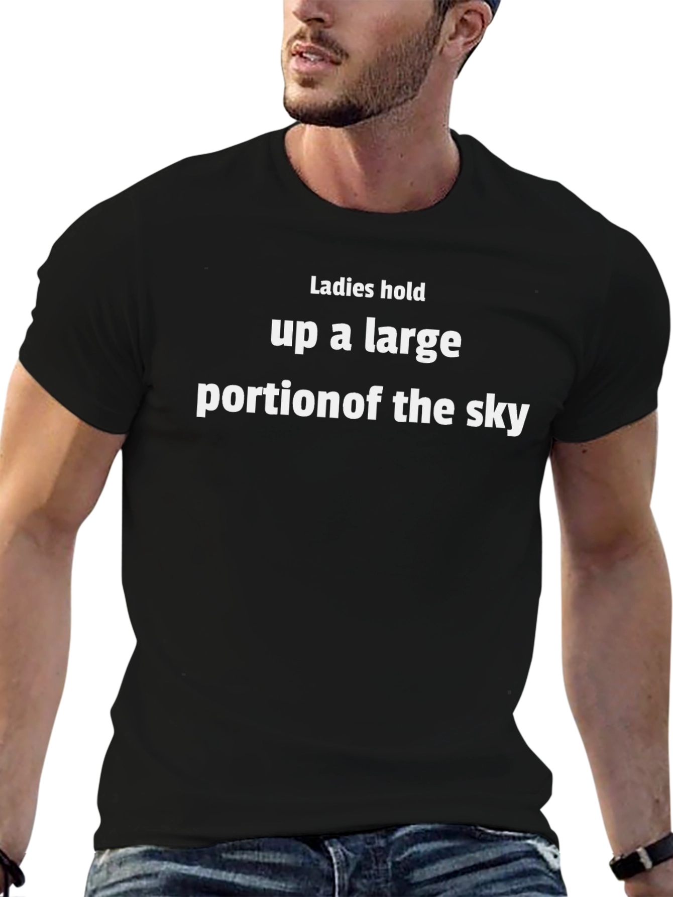 Ladies Hold Up the Sky Black Graphic Tee