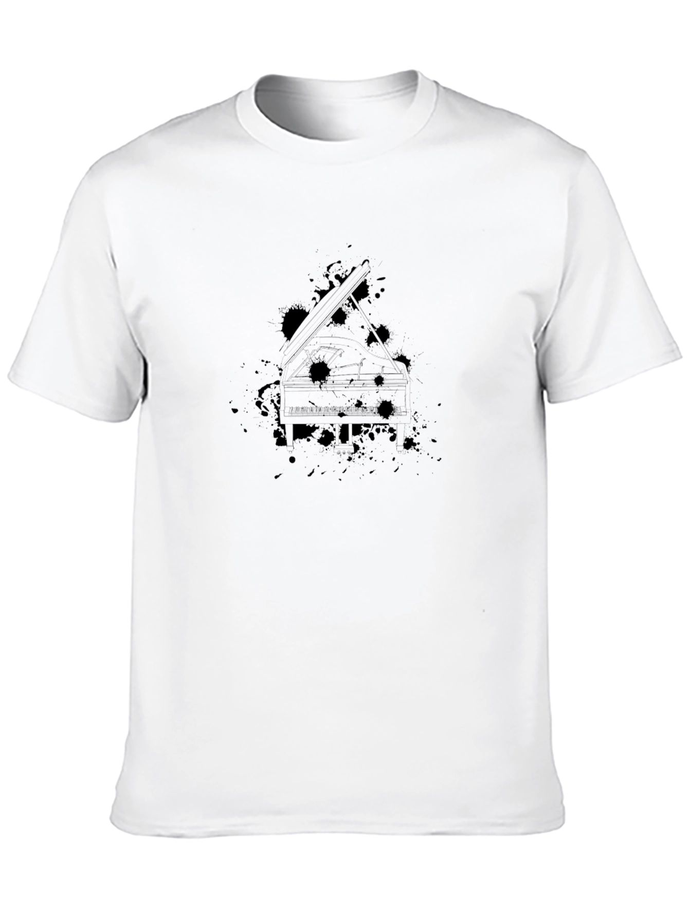 Abstract Piano Graphic Black T-Shirt