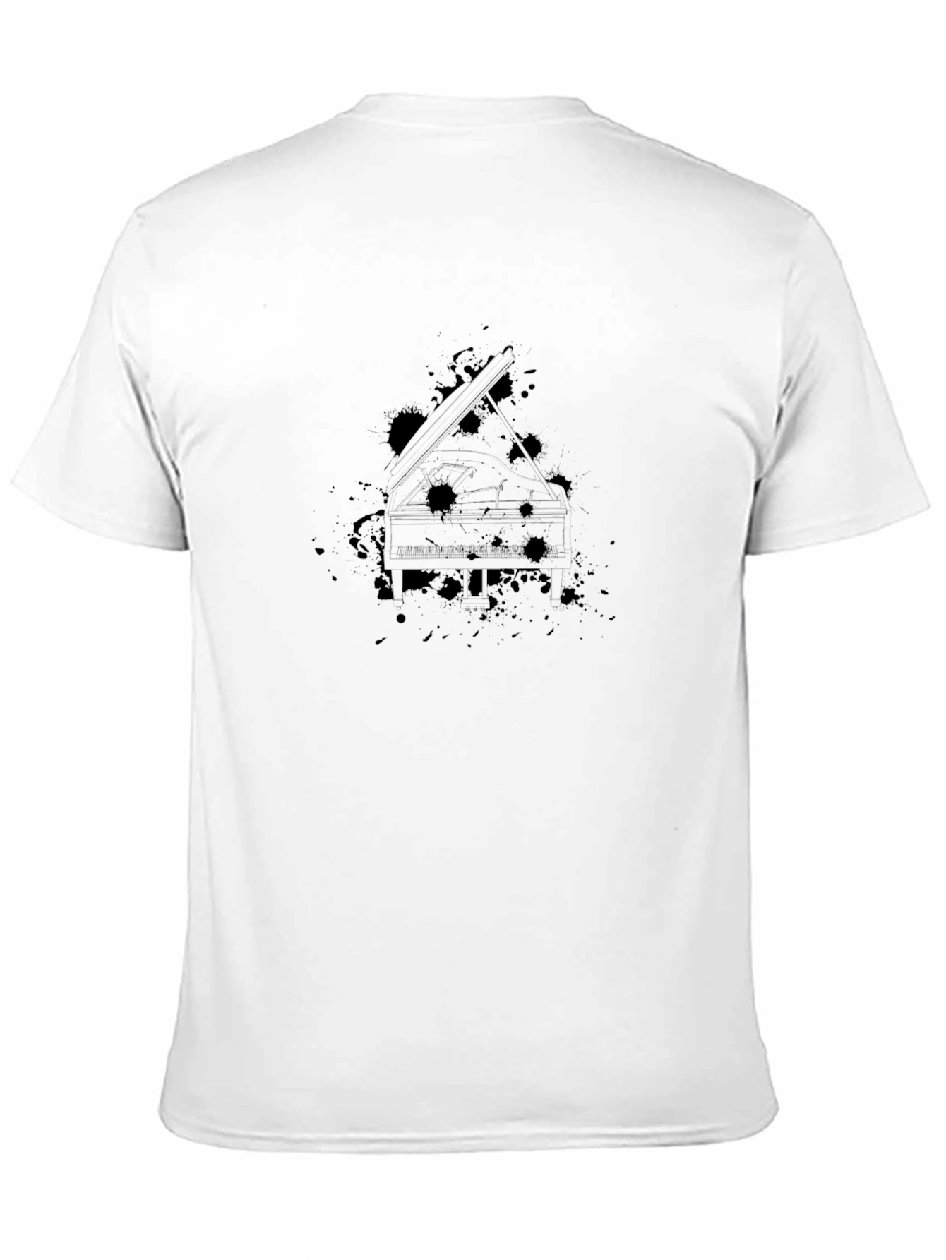 Abstract Piano Graphic Black T-Shirt
