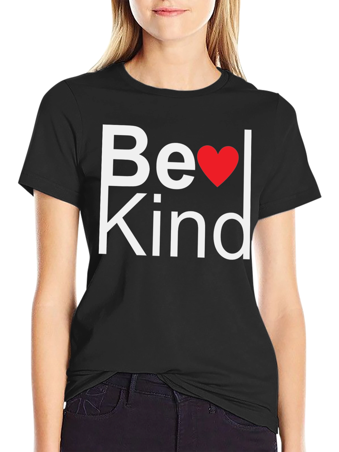 Be Kind Heart T-Shirt - Mens Black Tee