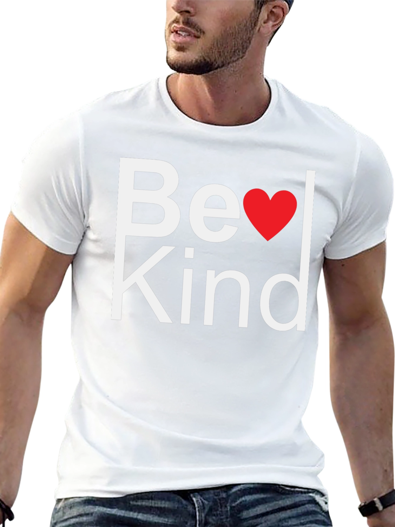 Be Kind Heart T-Shirt - Mens Black Tee