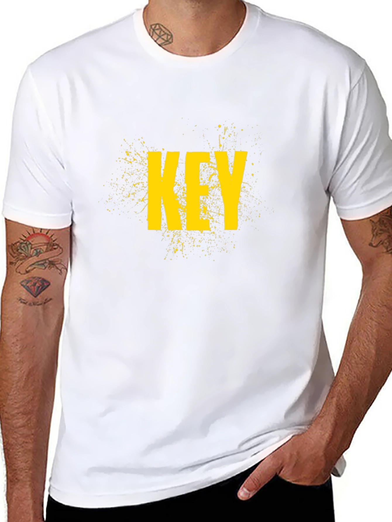 Graphic Print T-Shirt - Key Yellow