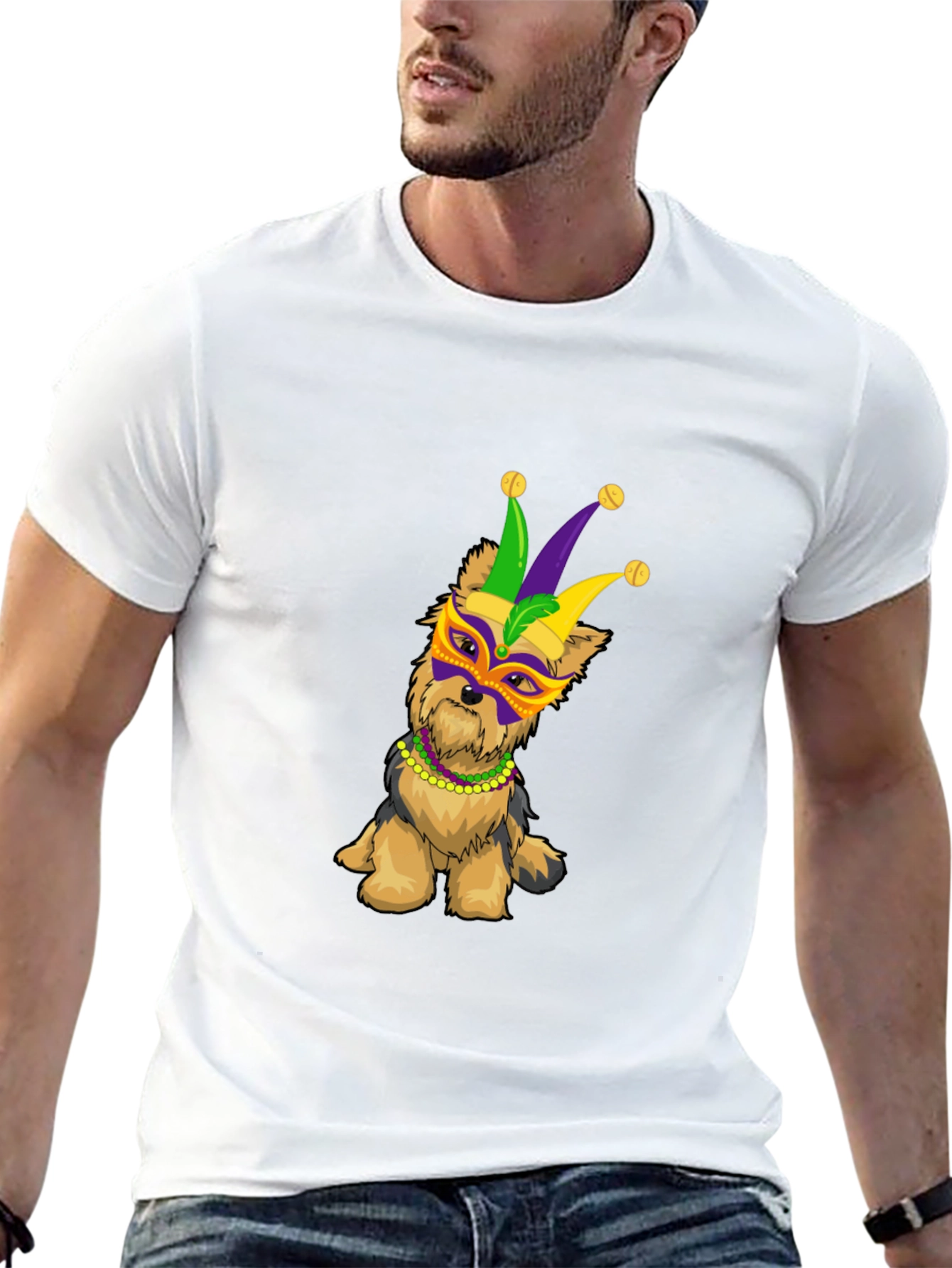 Mardi Gras Dog T-Shirt - Festive Puppy Tee