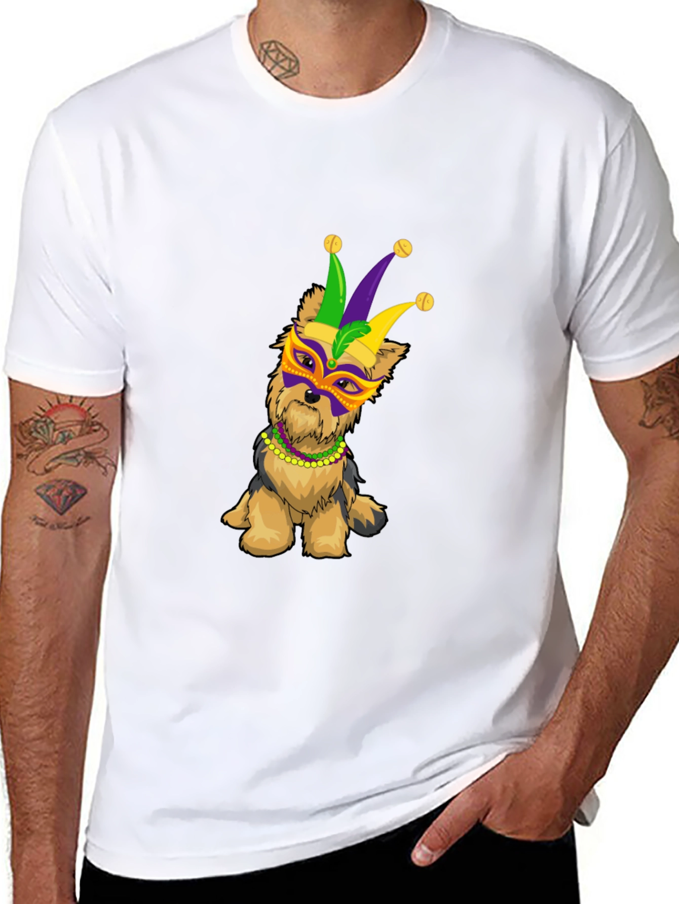 Mardi Gras Dog T-Shirt - Festive Puppy Tee