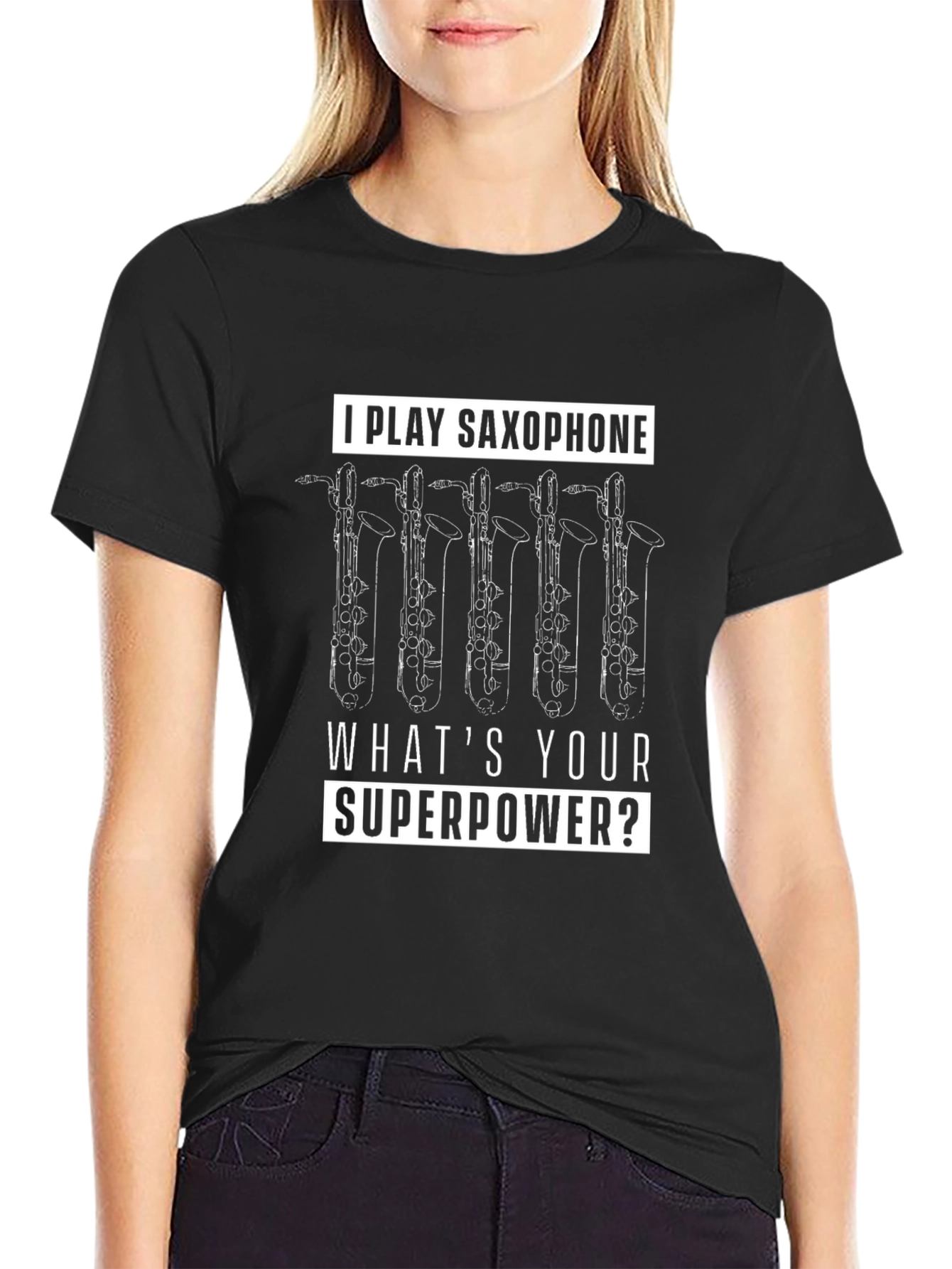Saxophone Superpower Graphic T-Shirt