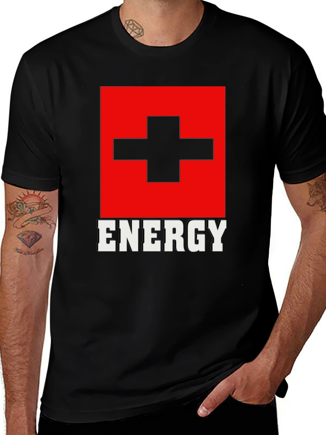 Energy Graphic T-Shirt - Swiss Flag Inspired Design