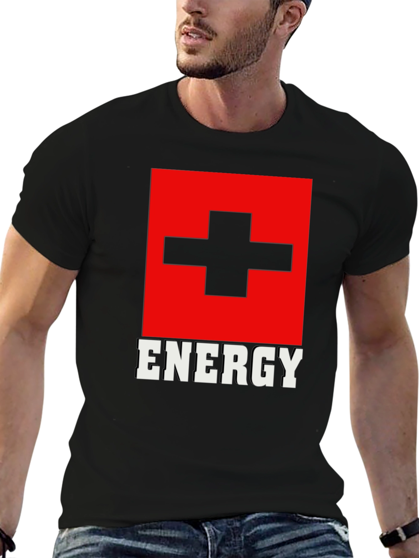 Energy Graphic T-Shirt - Swiss Flag Inspired Design
