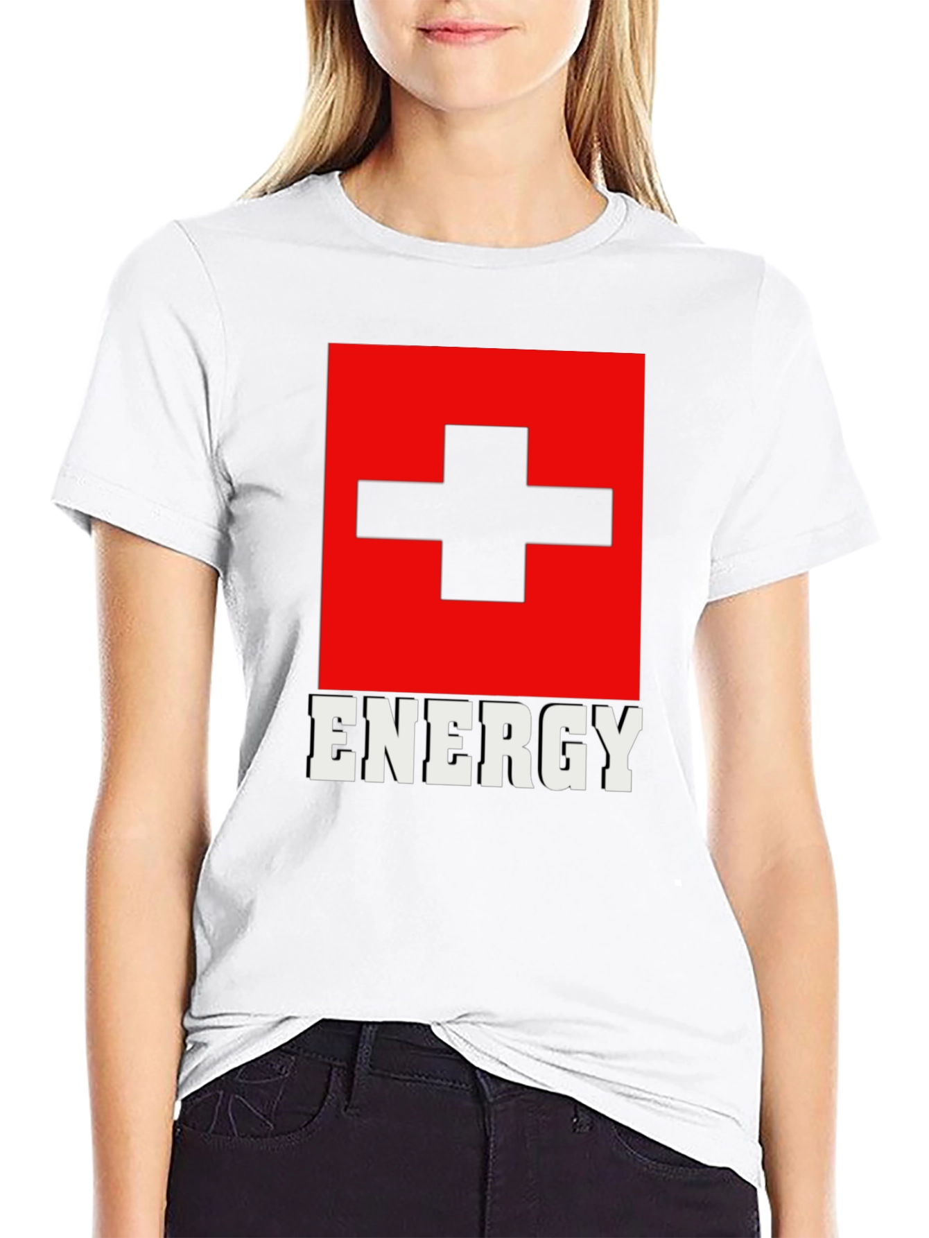 Energy Graphic T-Shirt - Swiss Flag Inspired Design