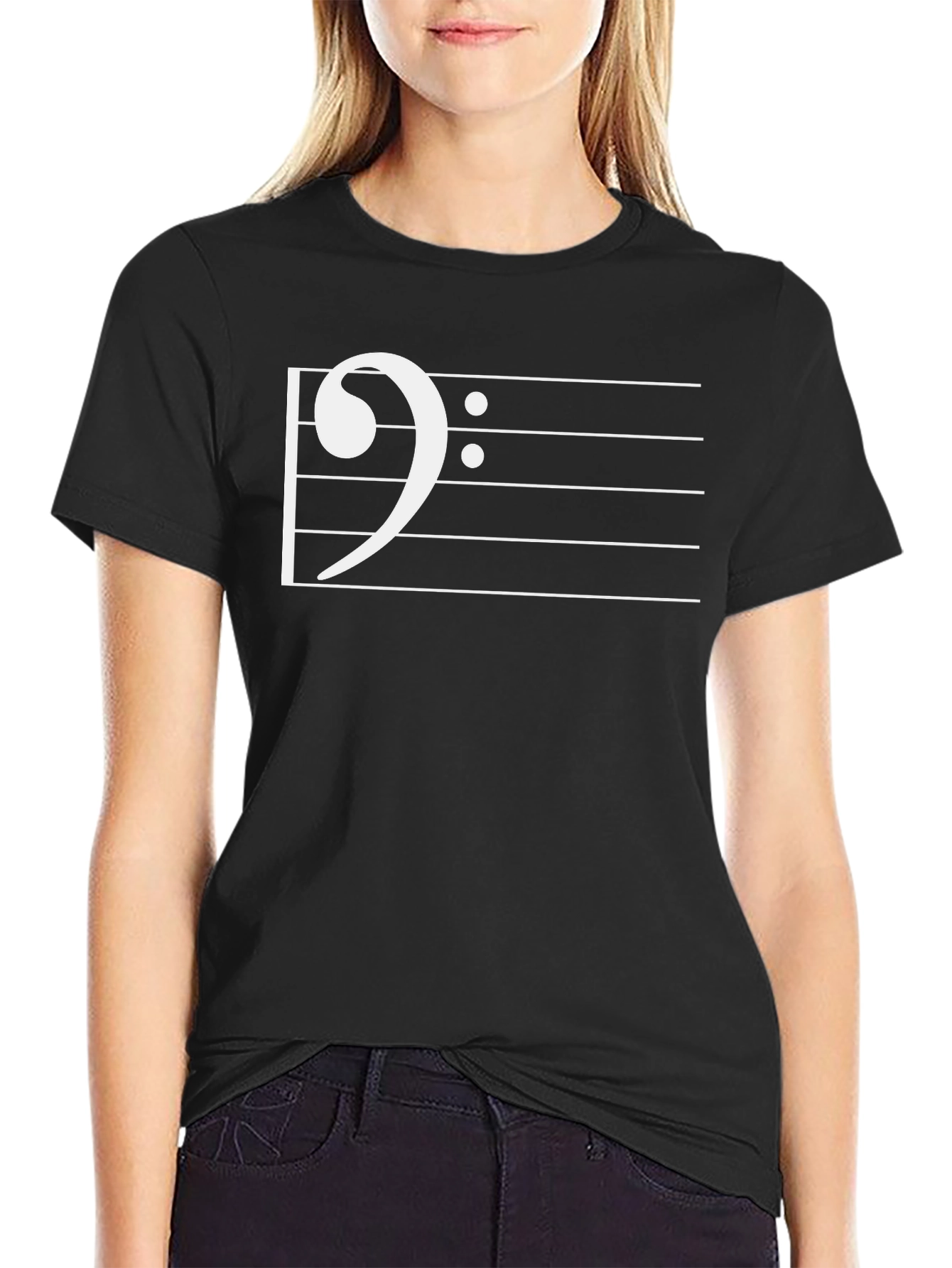 Bass Clef Staff Graphic T-Shirt