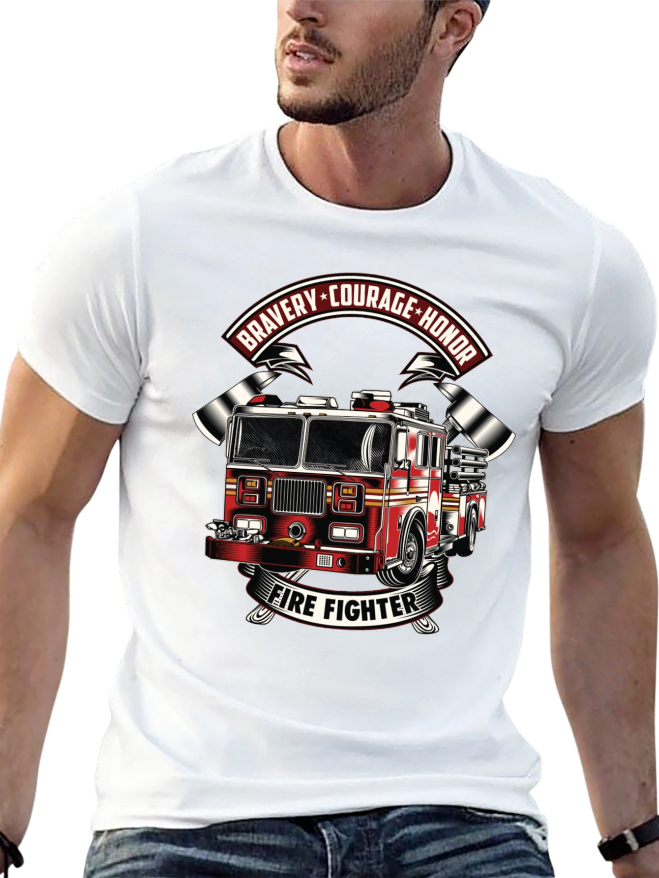 Firefighter T-Shirt - Bravery Courage Honor