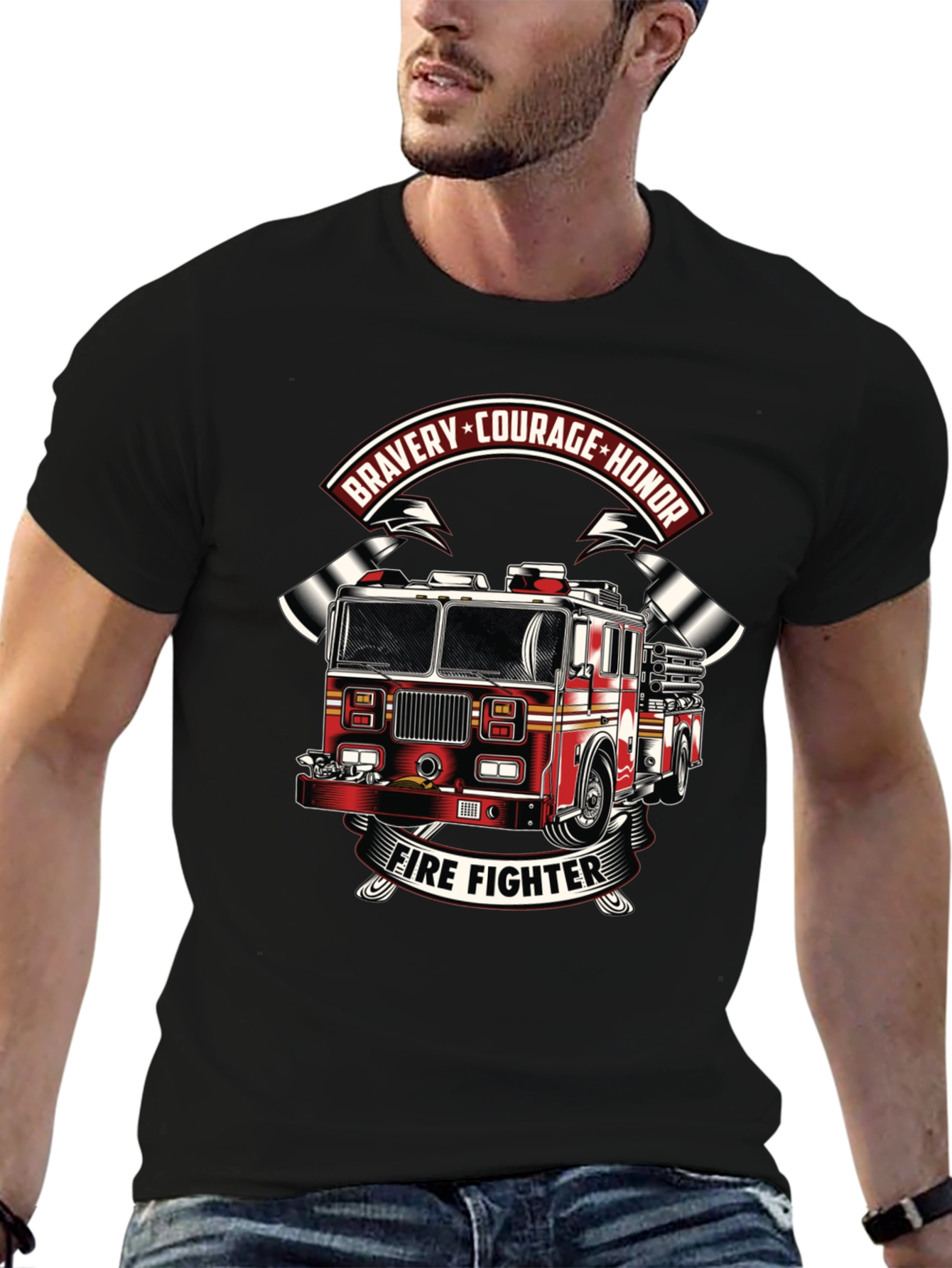 Firefighter T-Shirt - Bravery Courage Honor