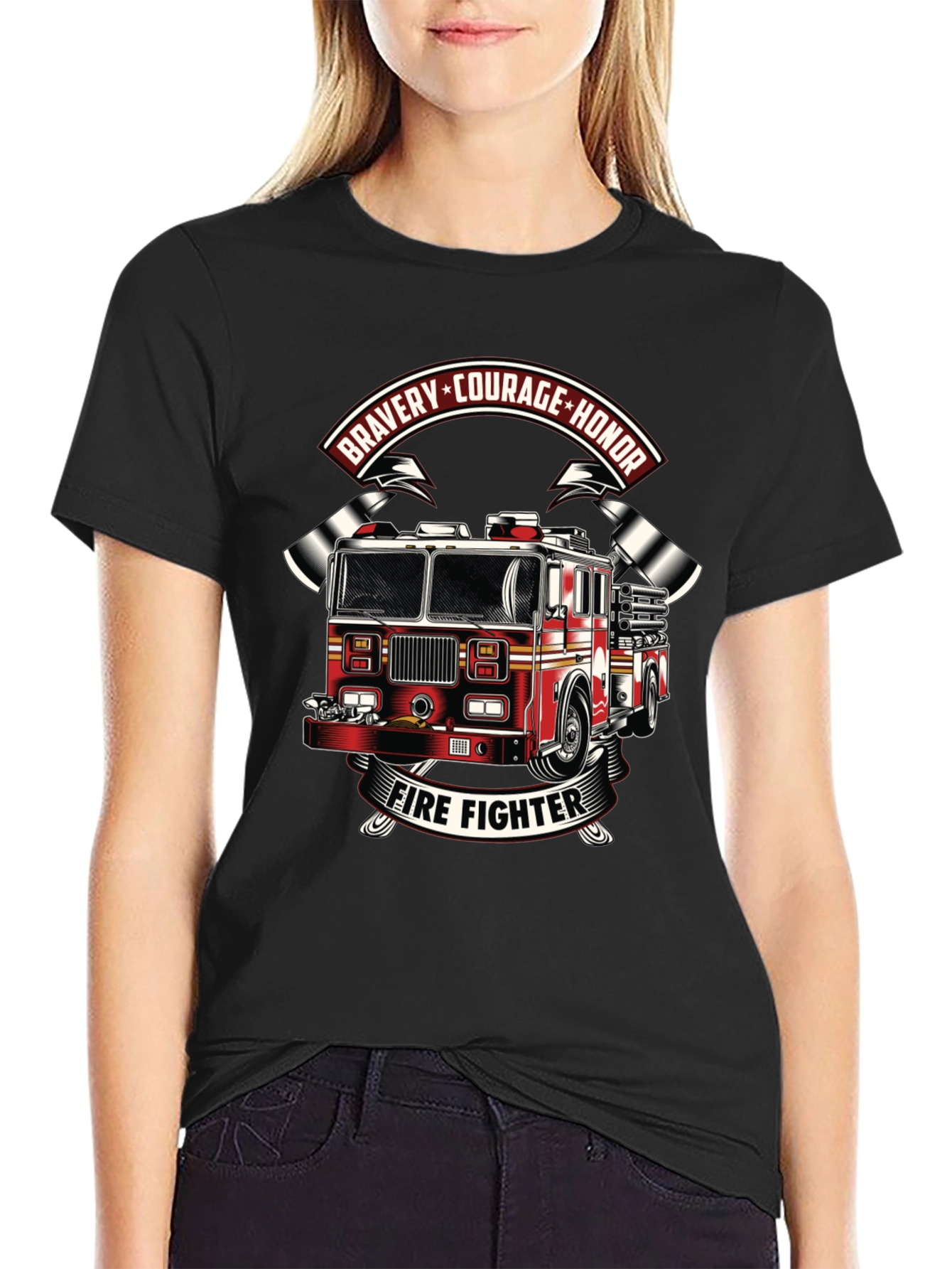 Firefighter T-Shirt - Bravery Courage Honor