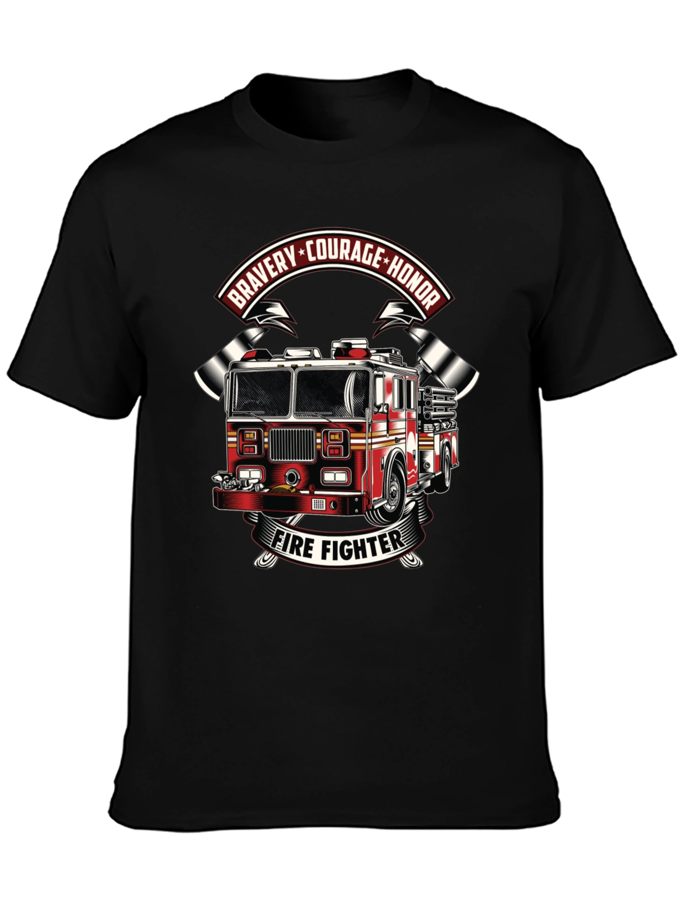 Firefighter T-Shirt - Bravery Courage Honor