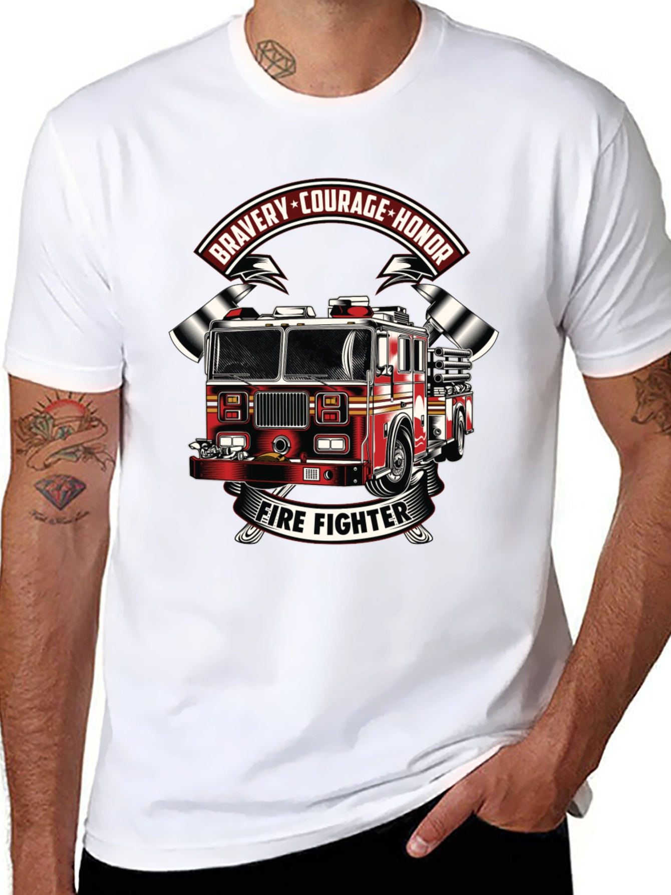 Firefighter T-Shirt - Bravery Courage Honor
