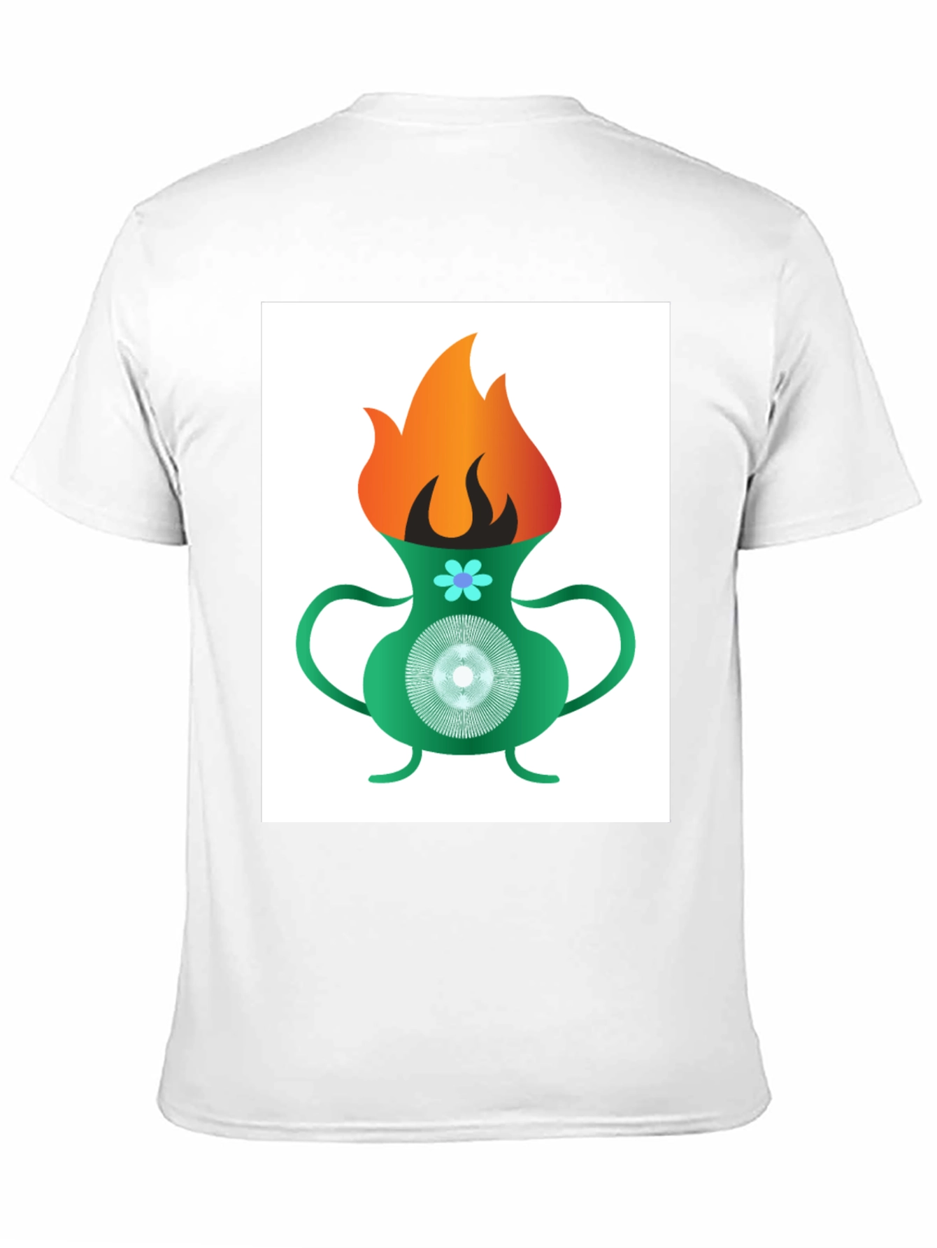 Flame Vase Graphic Tee - Black Cotton T-Shirt